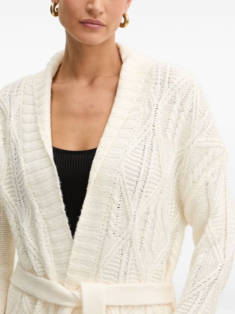 cable-knit belted cardigan 4