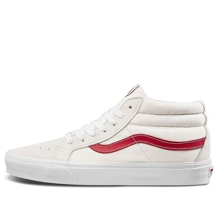 Vans SK8-Mid Stylish Lightweight Mid-Top Casual Skate Shoes Unisex White Red VN0A391FOXS - 1