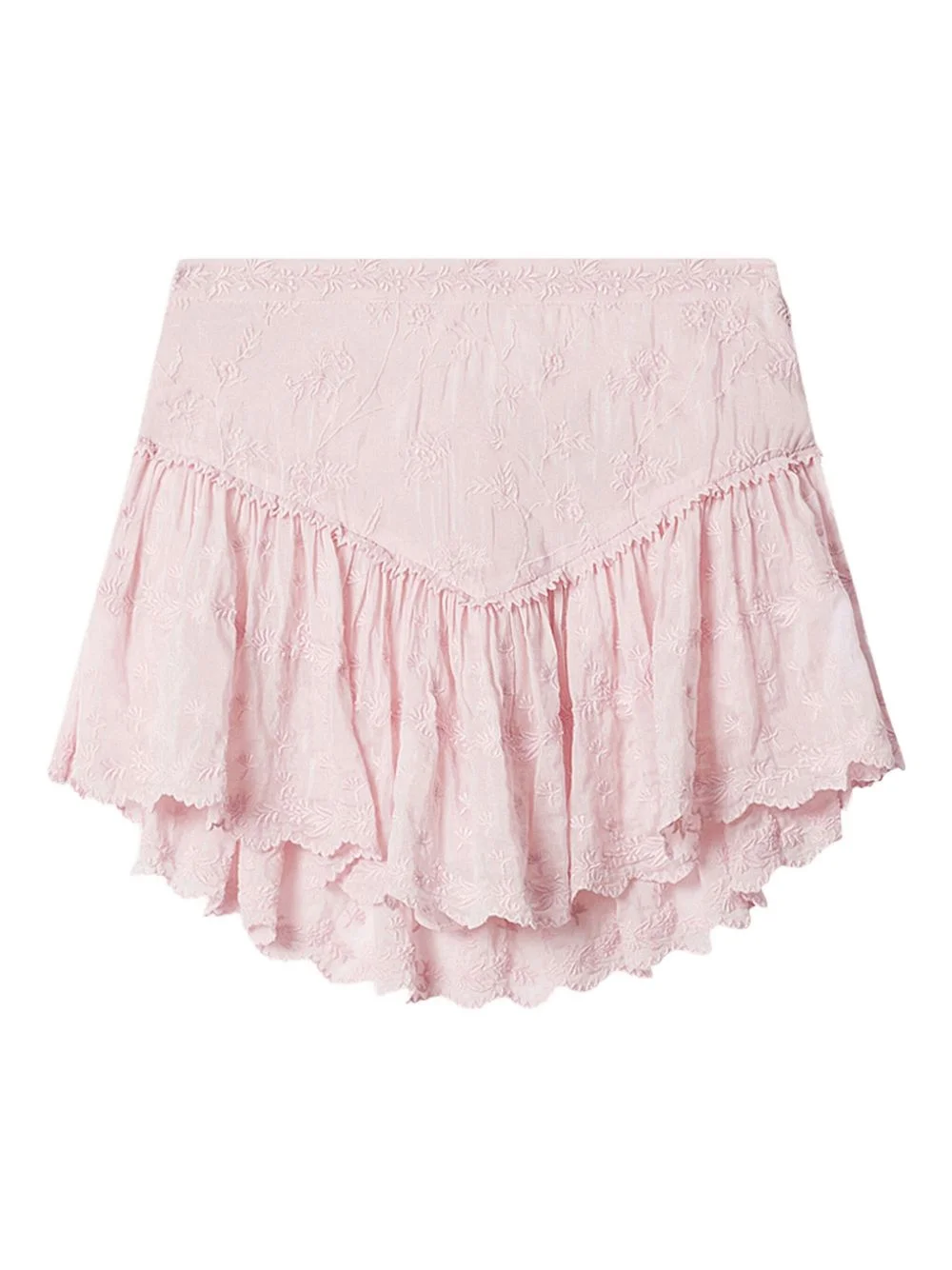 x Zoelia embroidered ruffled skirt - 1