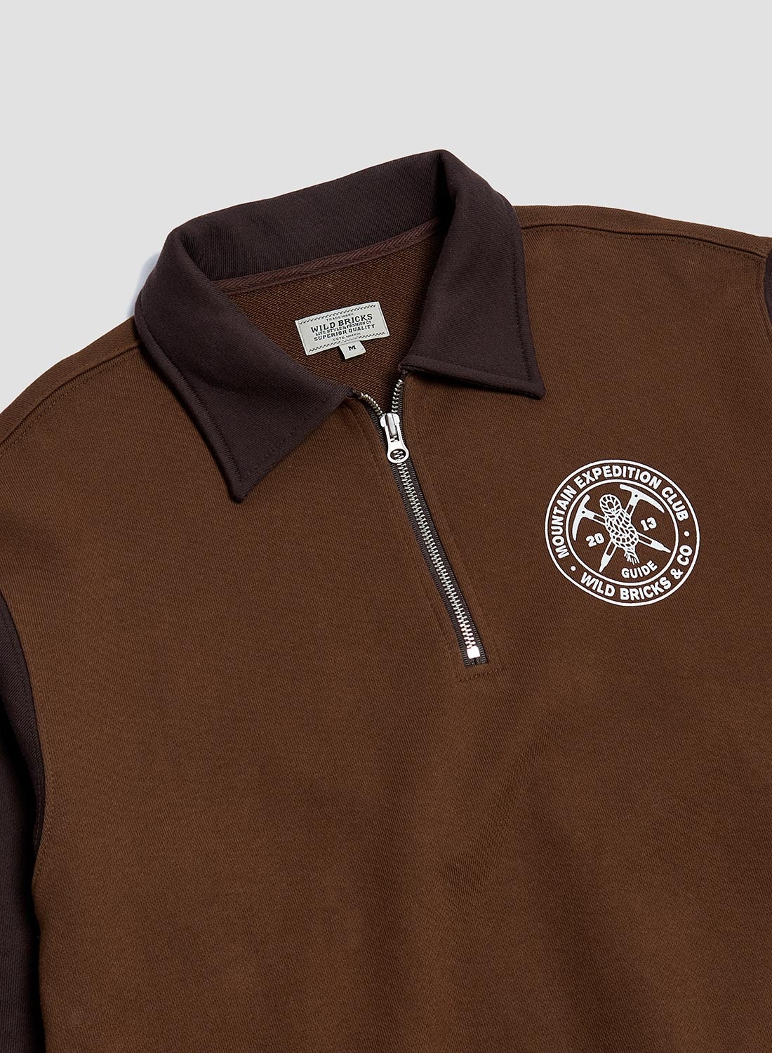 Wild Bricks Mec Half Zip Pullover Brown - 2