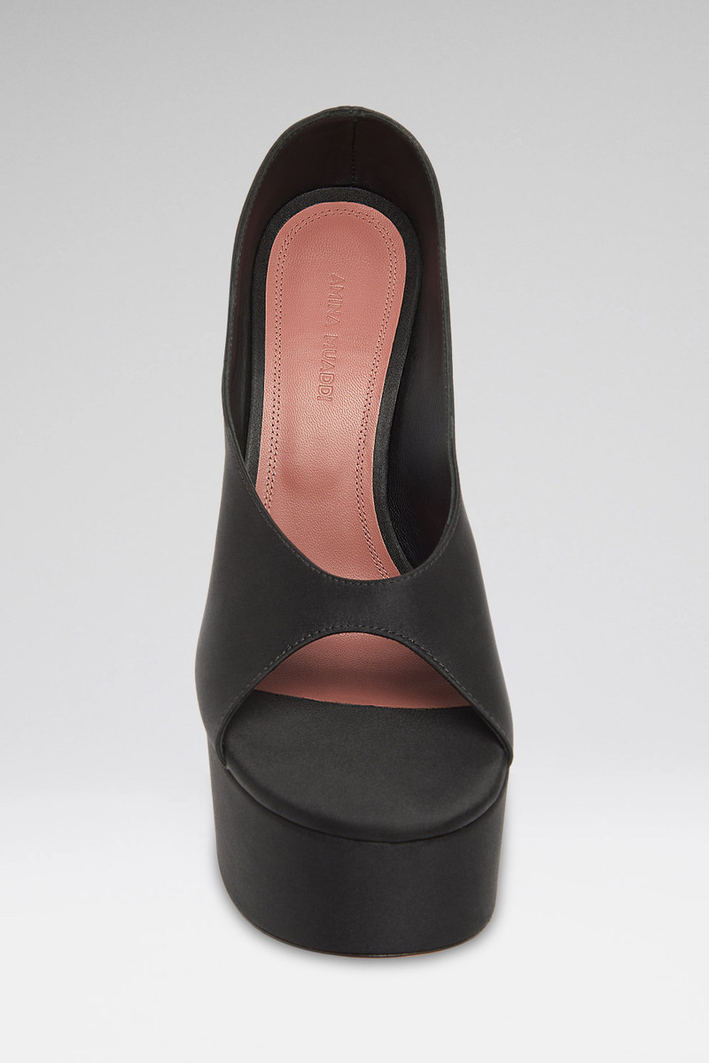 Amina Muaddi ANOK PLATEAU SLIPPER 155 BLACK SATIN outlook