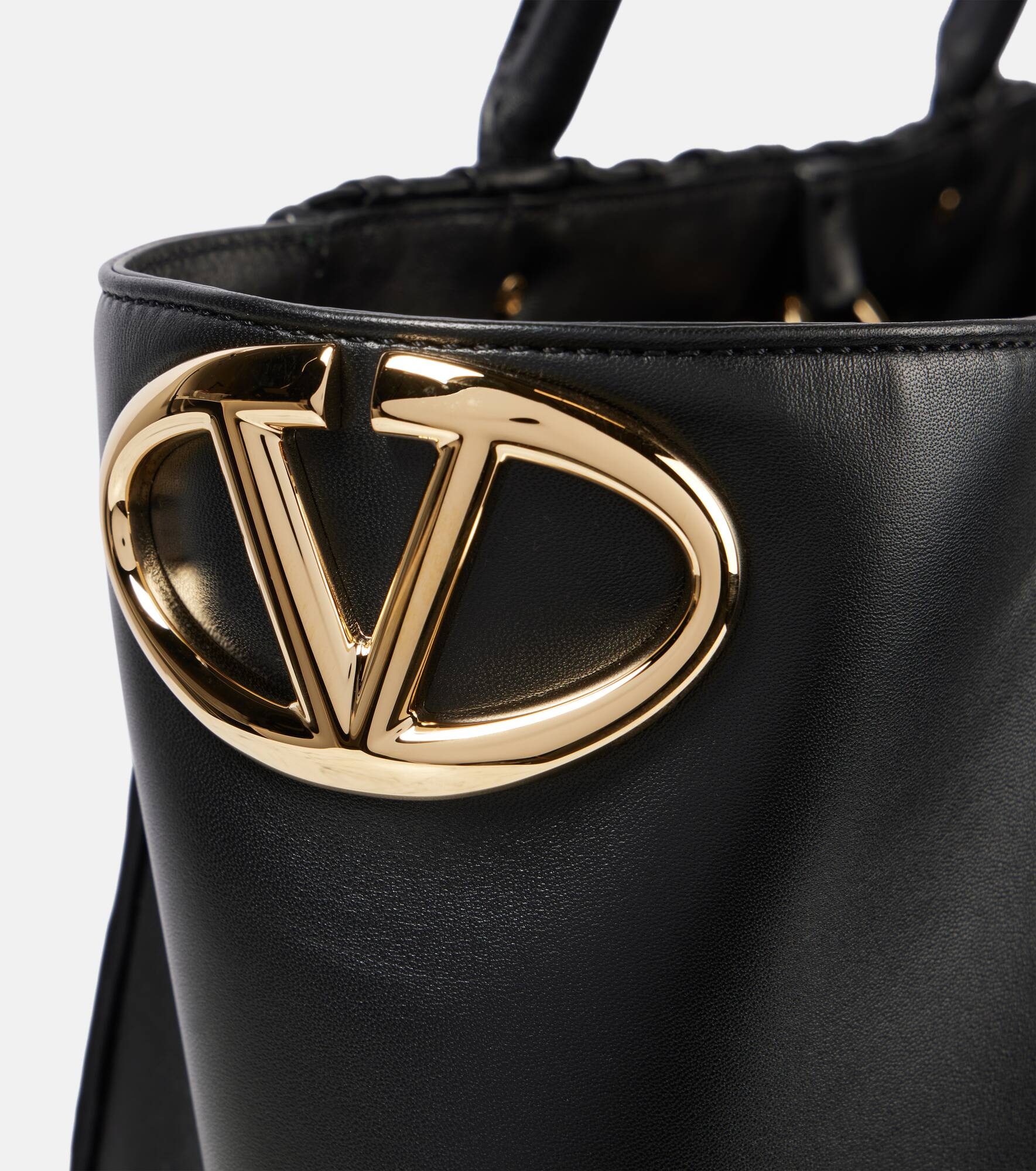 VLogo Bold Large leather tote bag - 6