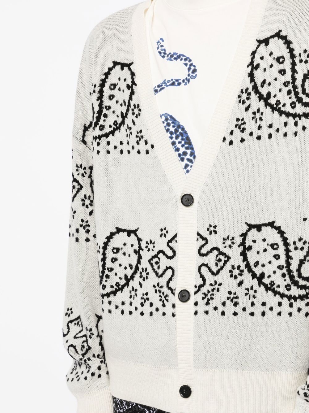 bandana stripe-knit cardigan - 5