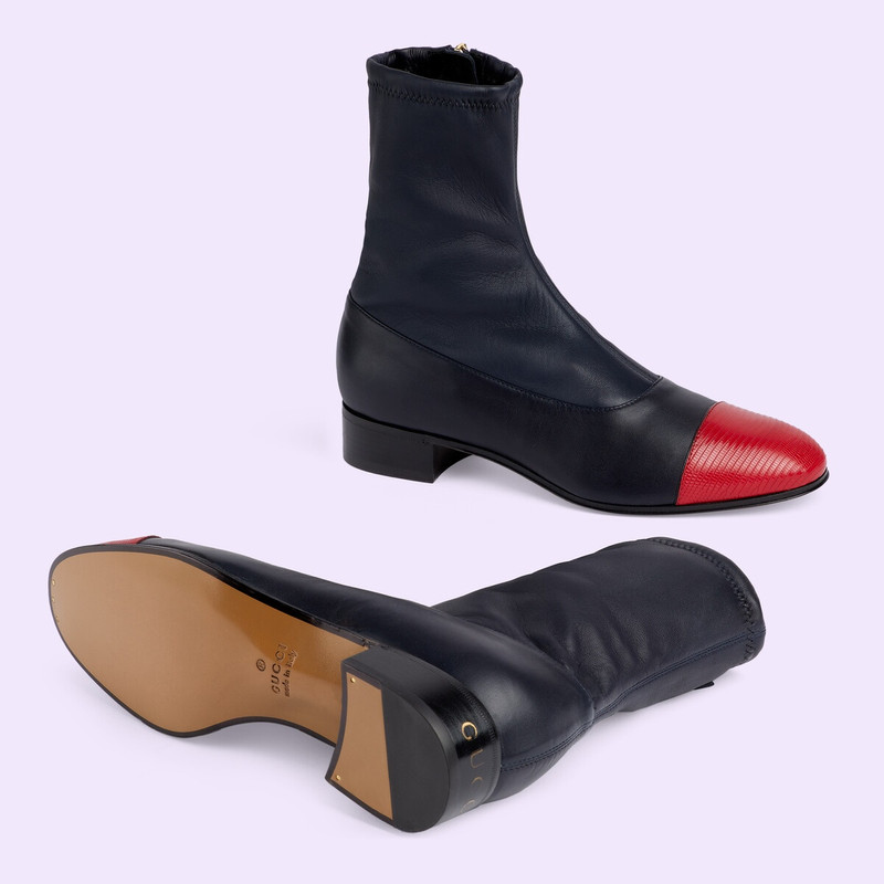 Men's leather boot with lizard 6