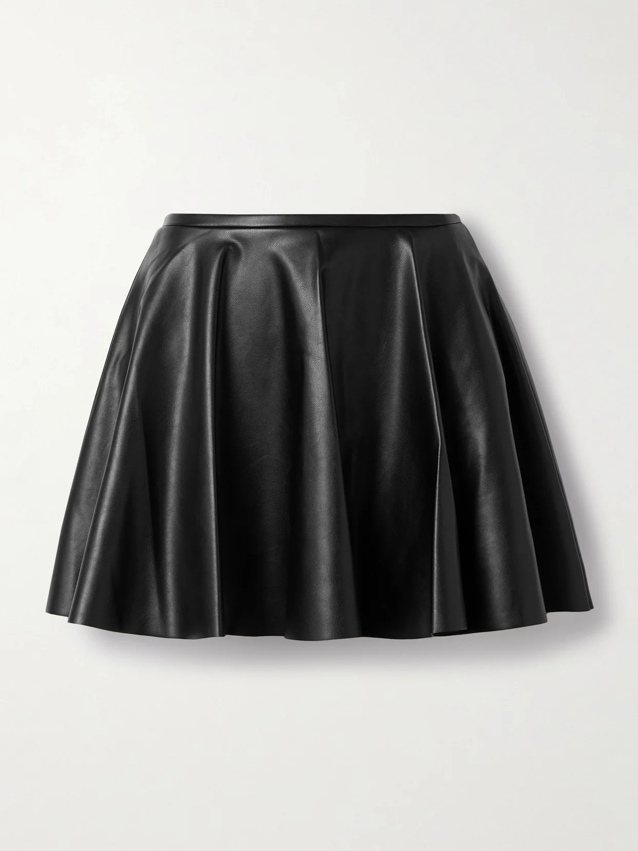 Pleated Pu Mini Skirt - 1
