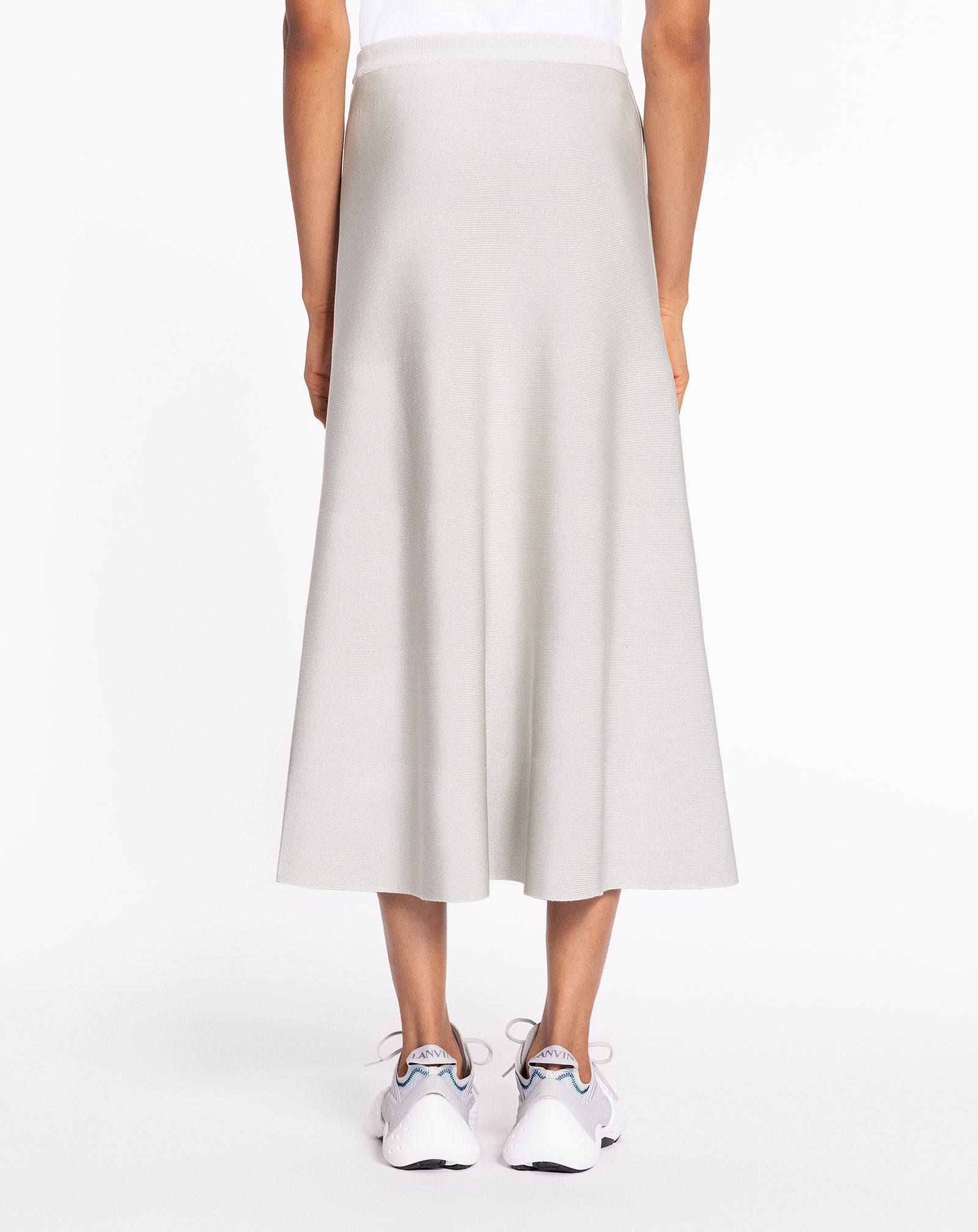 FLARE MIDI SKIRT IN VISCOSE AND MERINO - 4