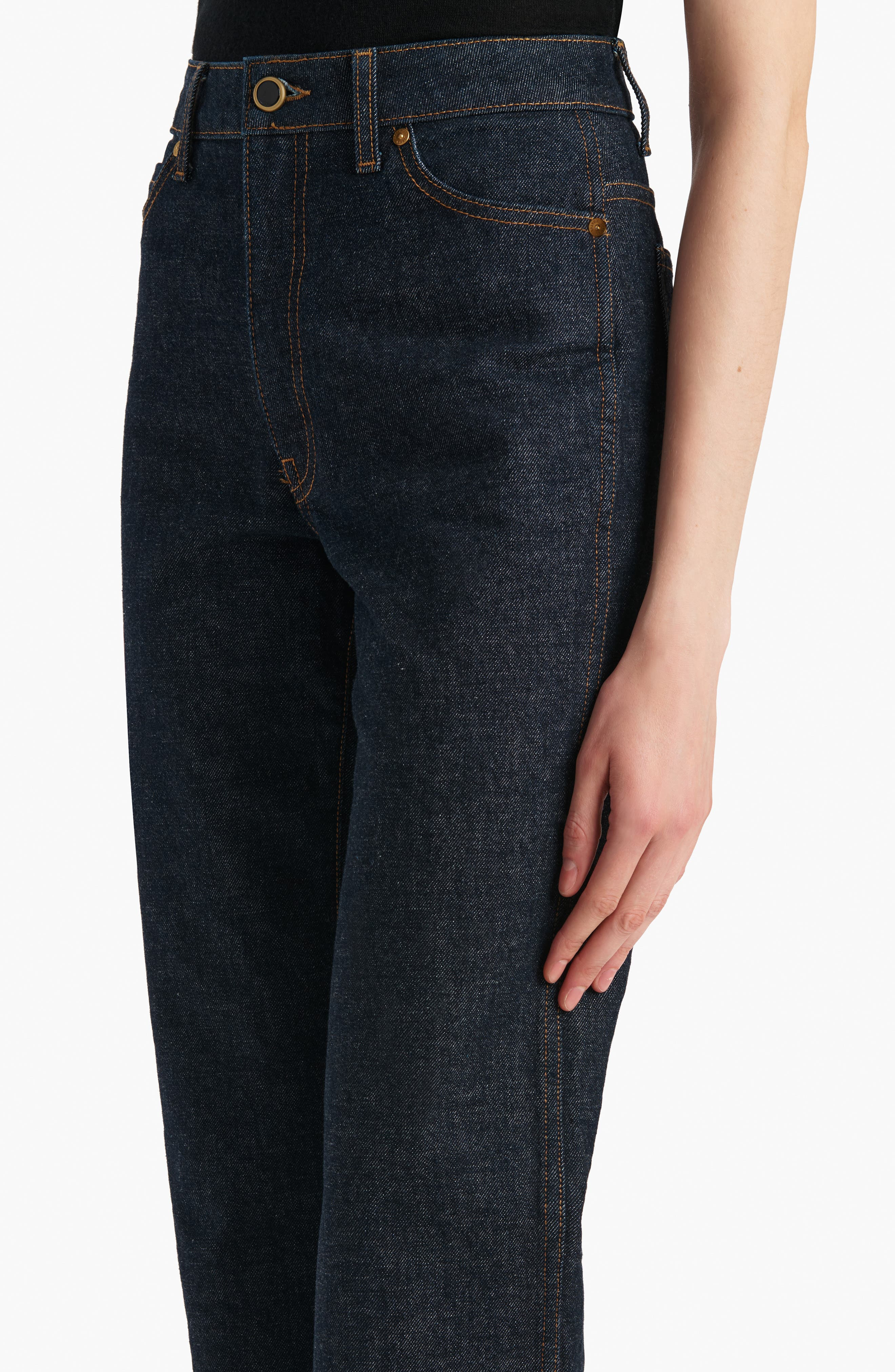 Khaite Danielle High Waist Straight Leg Jeans in Benson at Nordstrom - 3