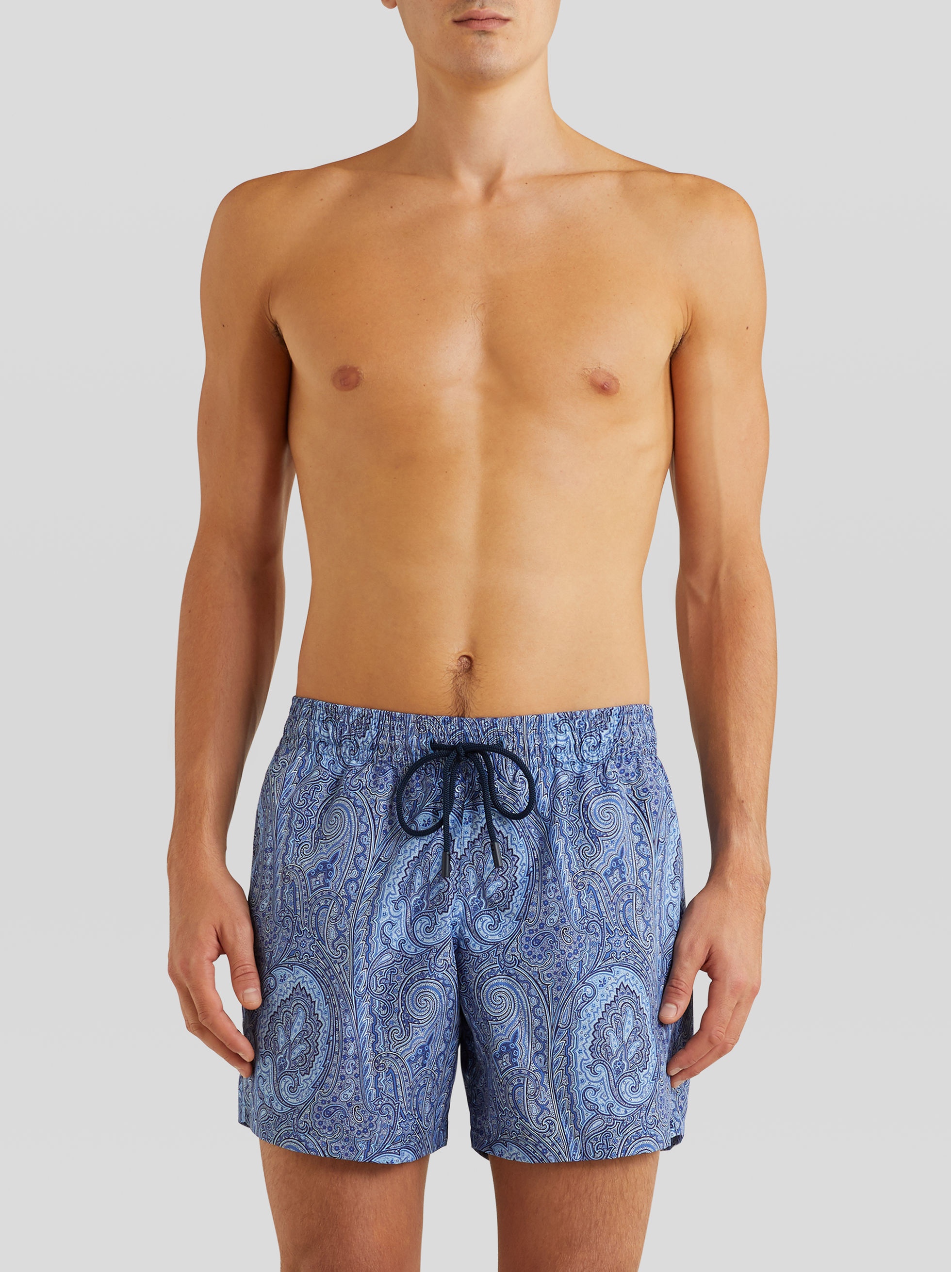 FLORAL PAISLEY PATTERN SWIM SHORTS - 2