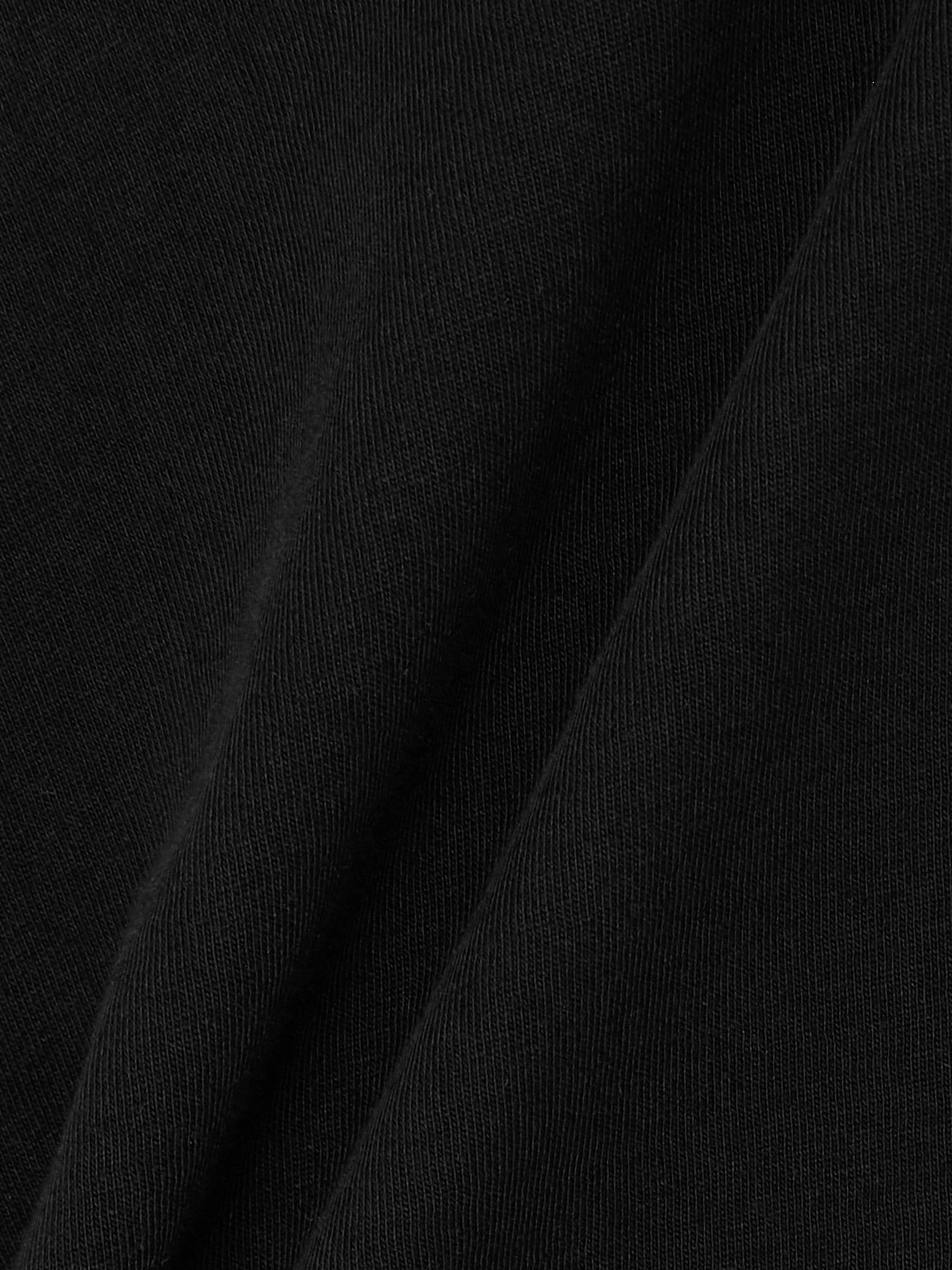 Bow-detailed organic cotton-jersey blouse Black - 5