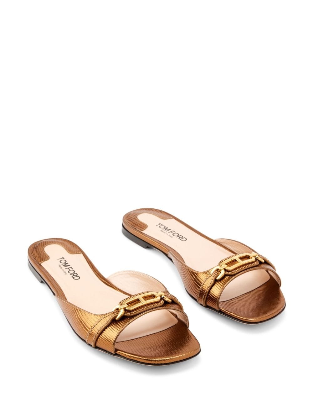 logo-plaque flat sandals - 4