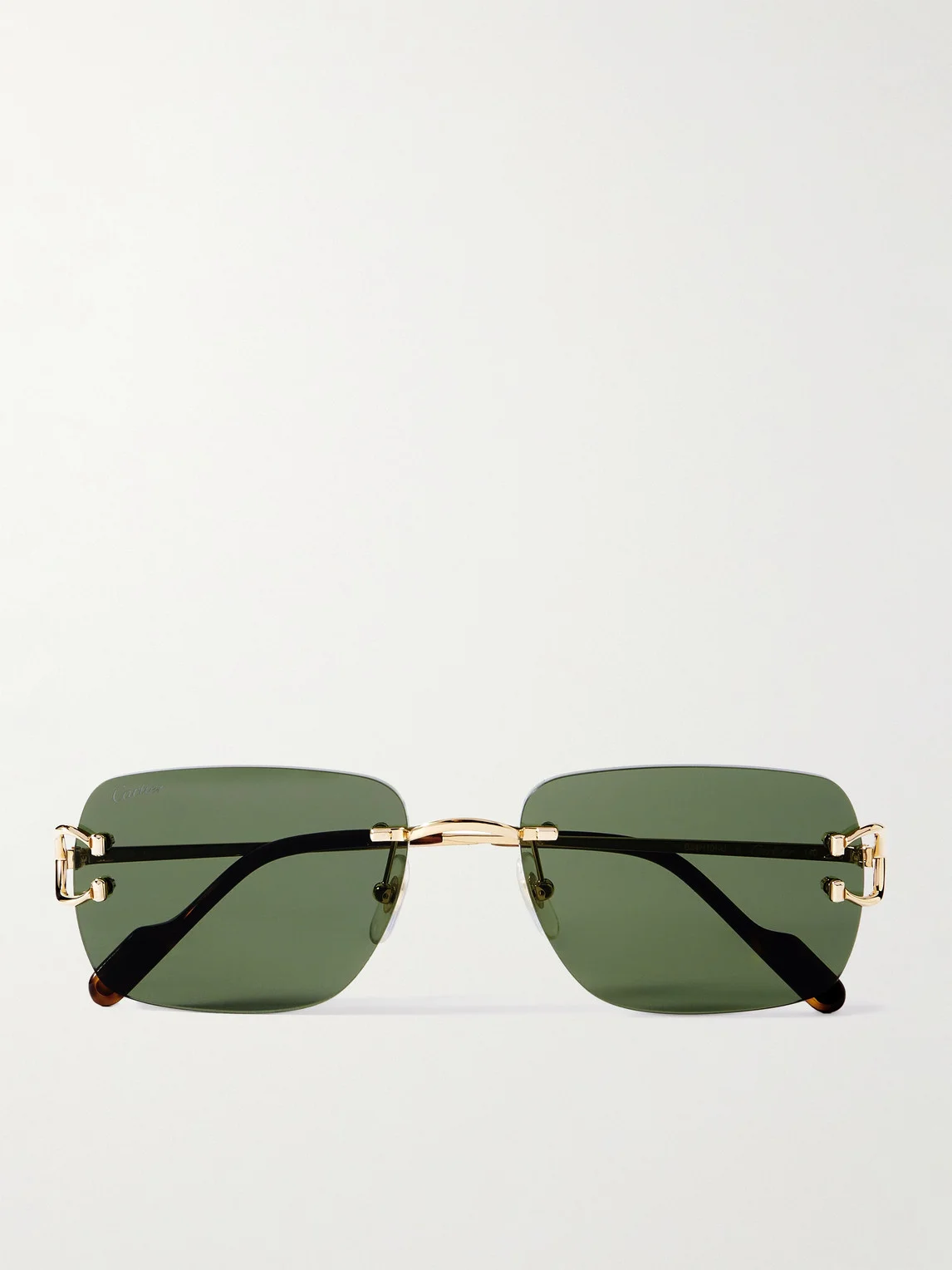 Frameless Gold-Tone and Tortoiseshell Acetate Sunglasses - 1
