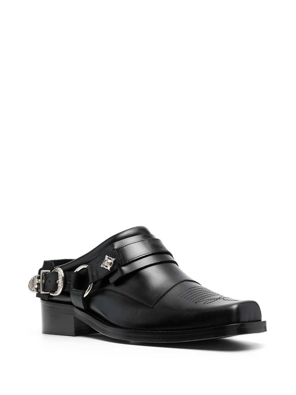 buckled leather slip-on boots - 2