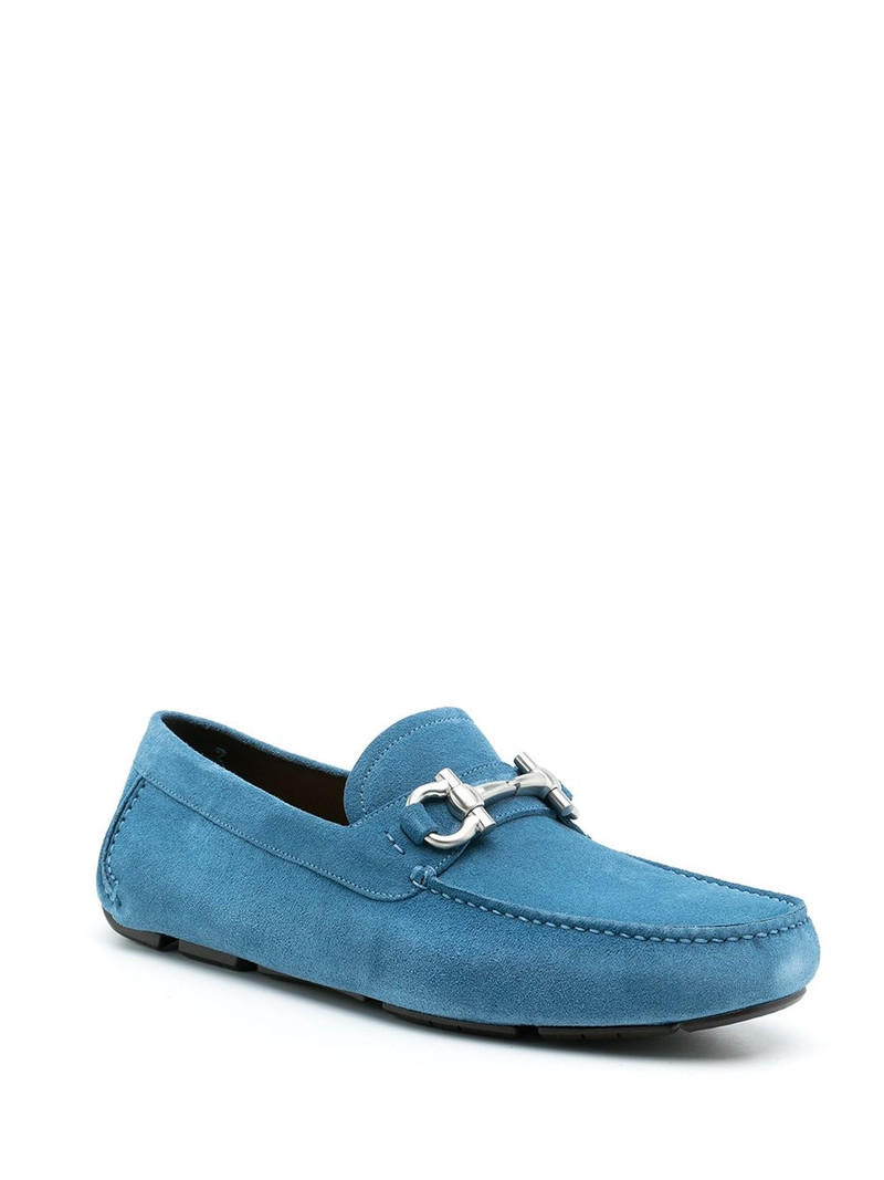 FERRAGAMO Gancini suede driving loafers outlook