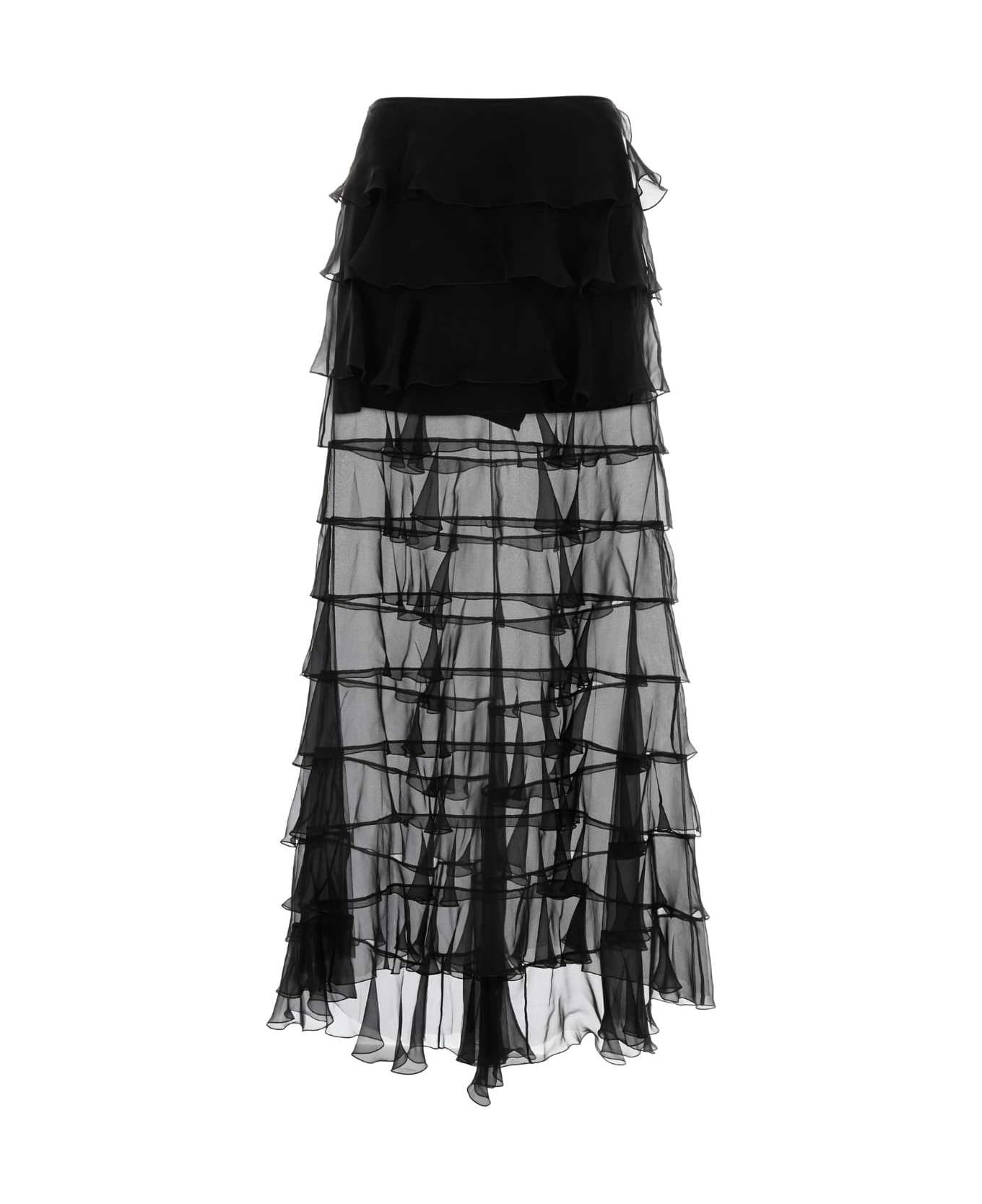 Black Chiffon Skirt - 1