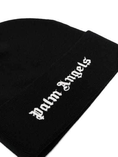 Palm Angels logo-embroidered cotton beanie outlook