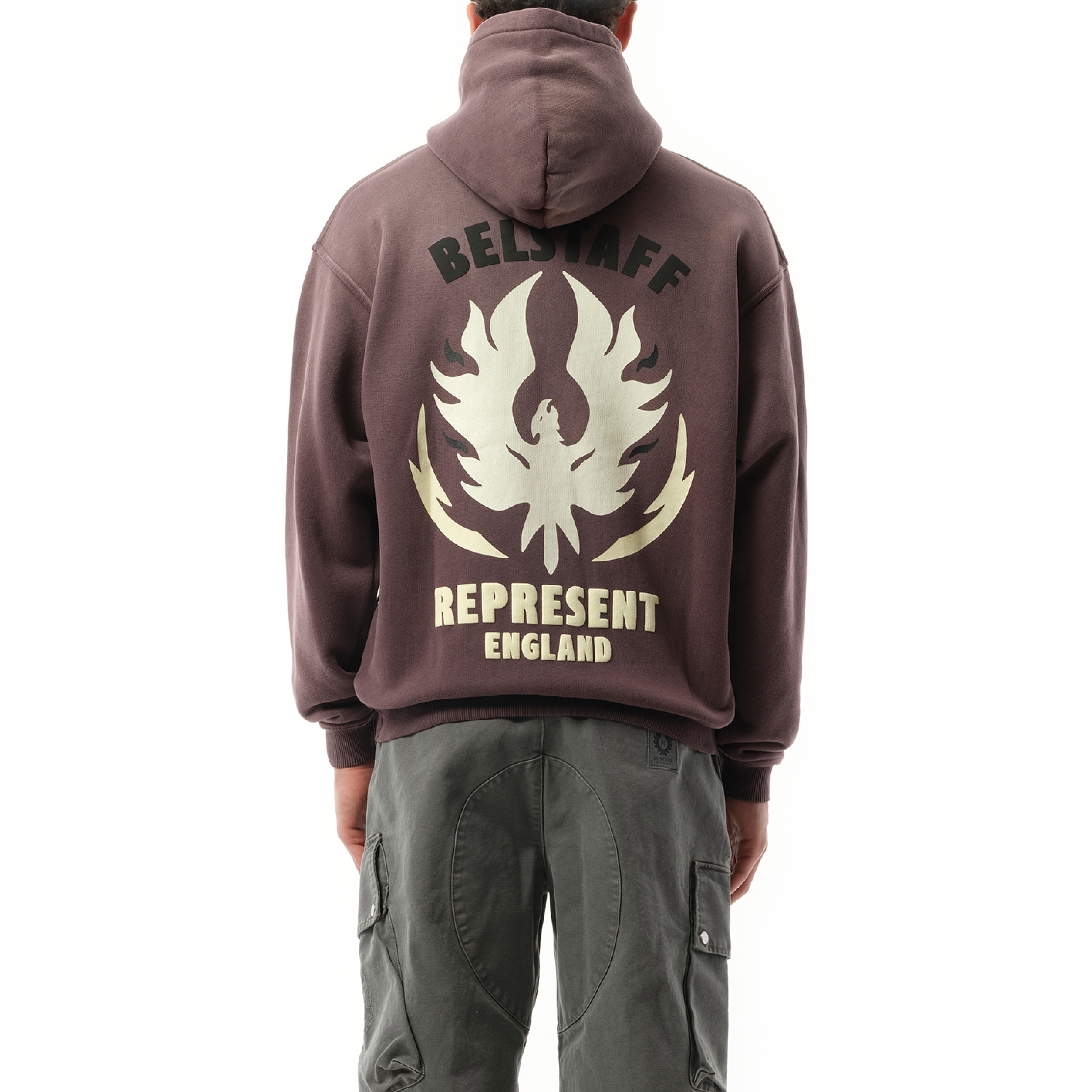 Represent X Belstaff Flame Pheonix Hoodie in Plum - 6