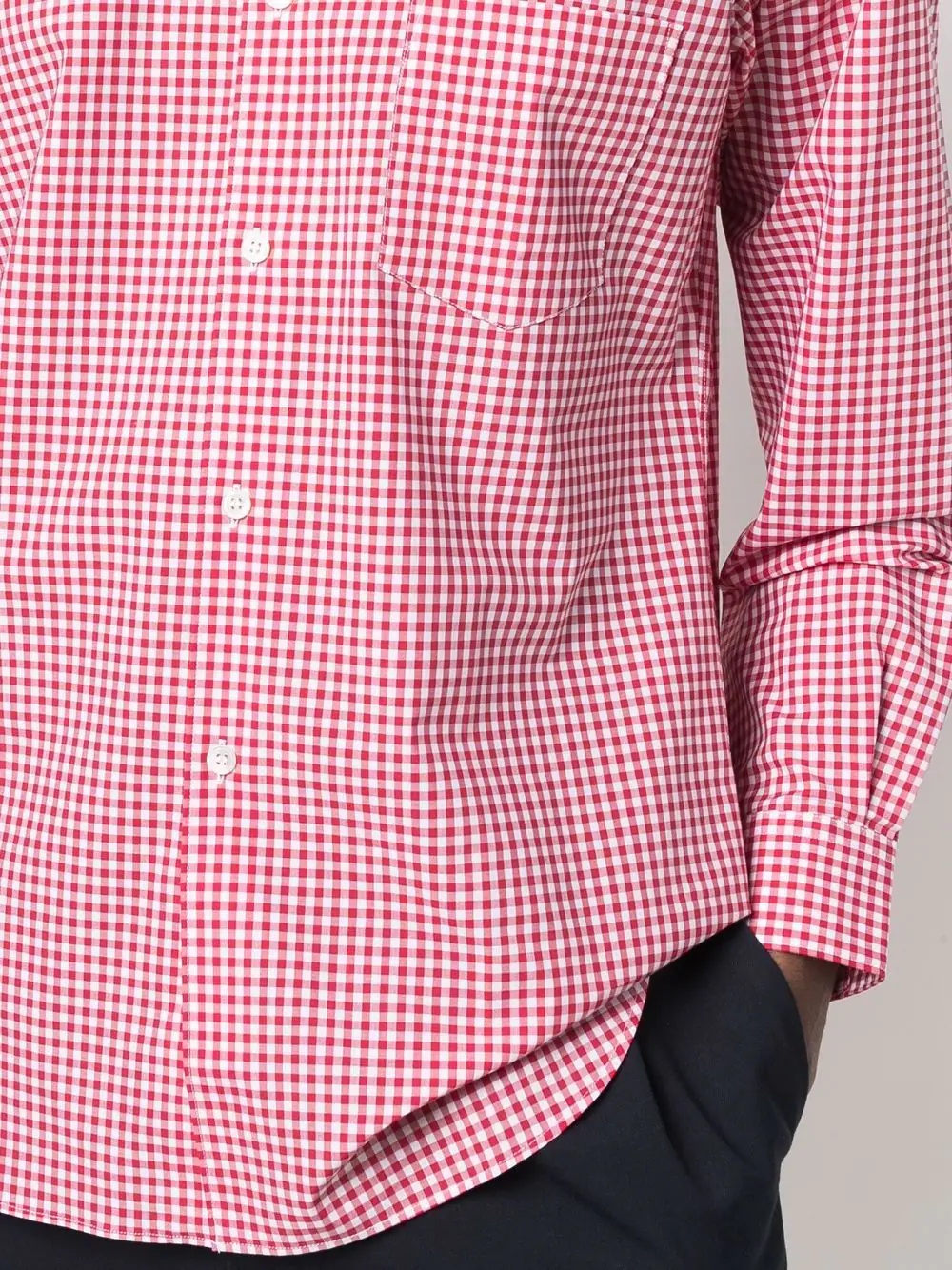 gingham-print button-up shirt - 5