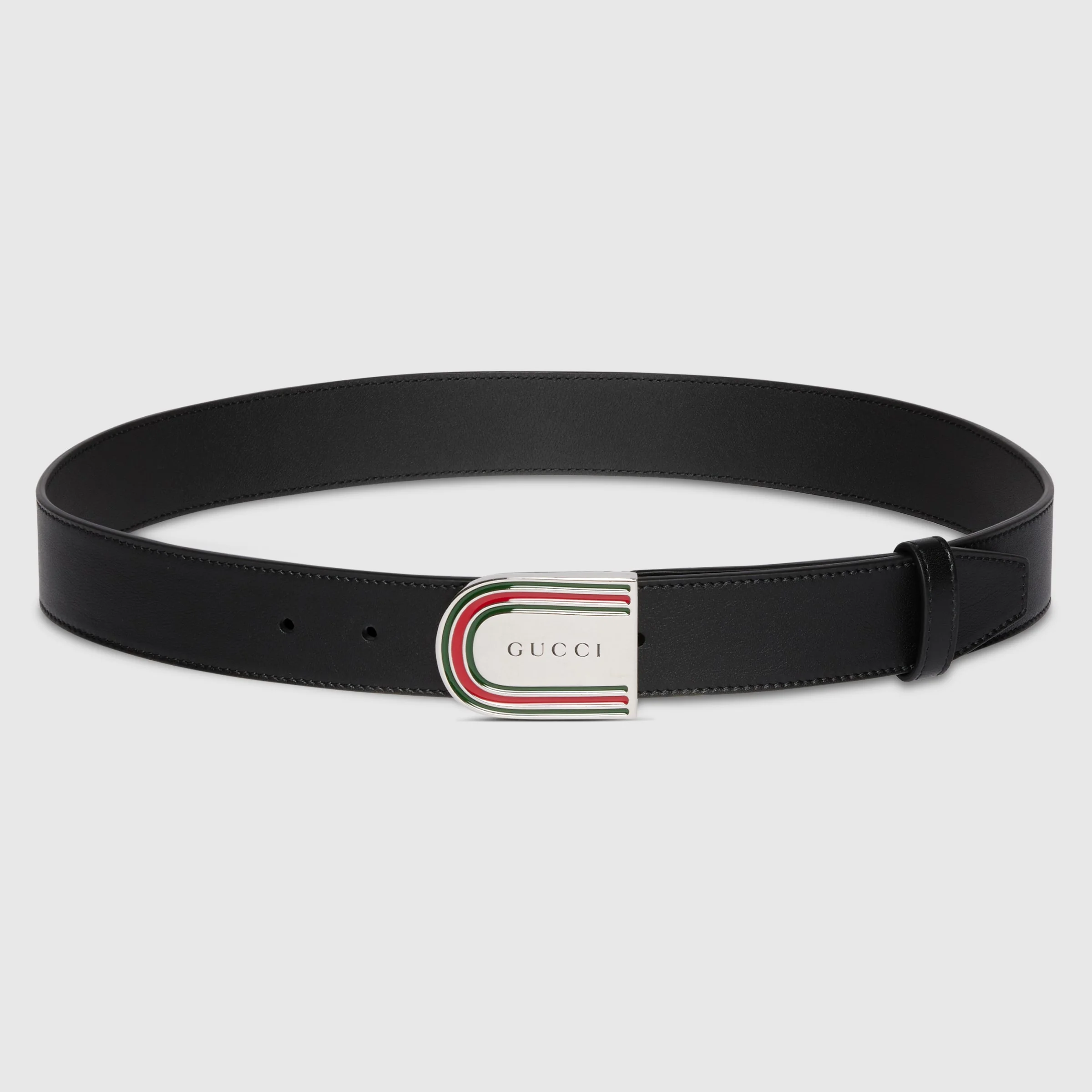 Belt with enameled Web detail buckle - 1