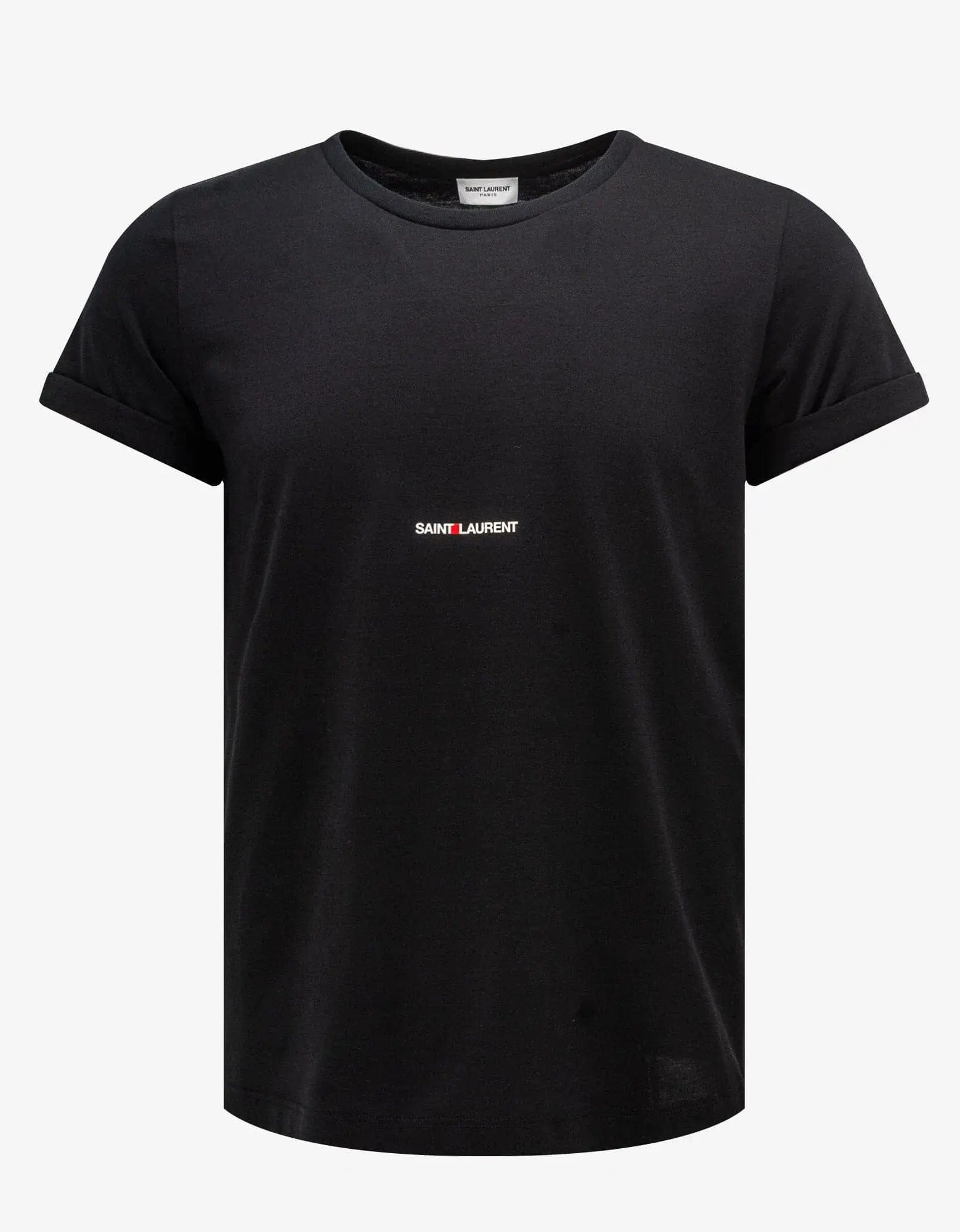 Saint Laurent Black Rive Gauche Logo T-Shirt - 1