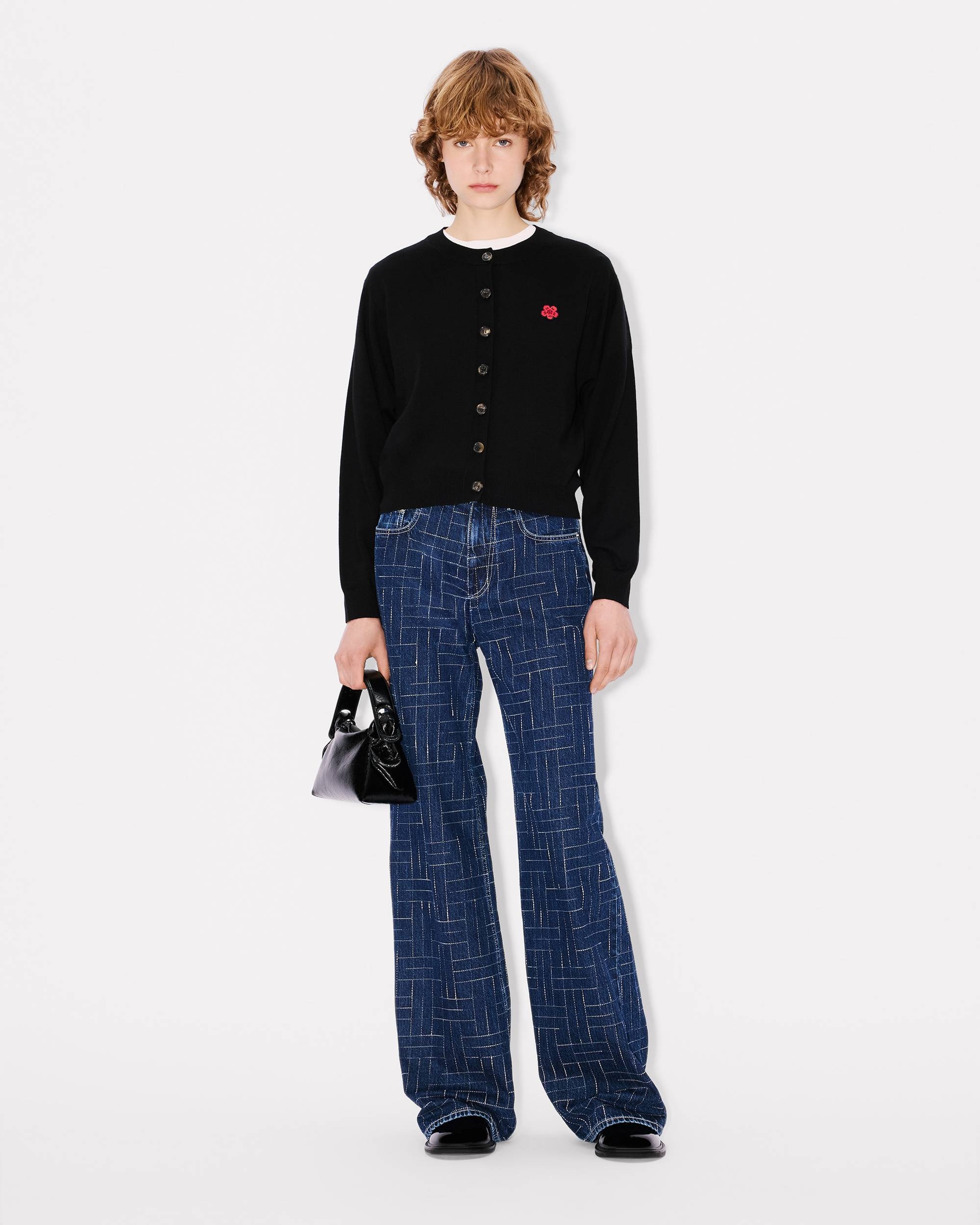 'Boke Flower' embroidered cardigan in merino wool - 5