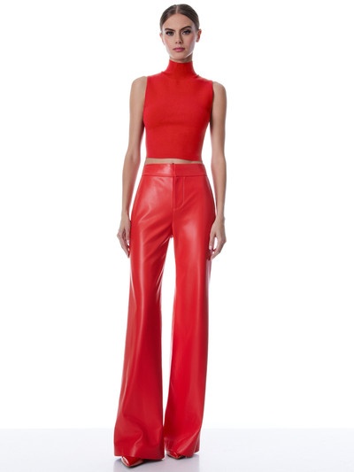 Alice + Olivia DEANNA HIGH WAISTED VEGAN LEATHER BOOTCUT PANT outlook