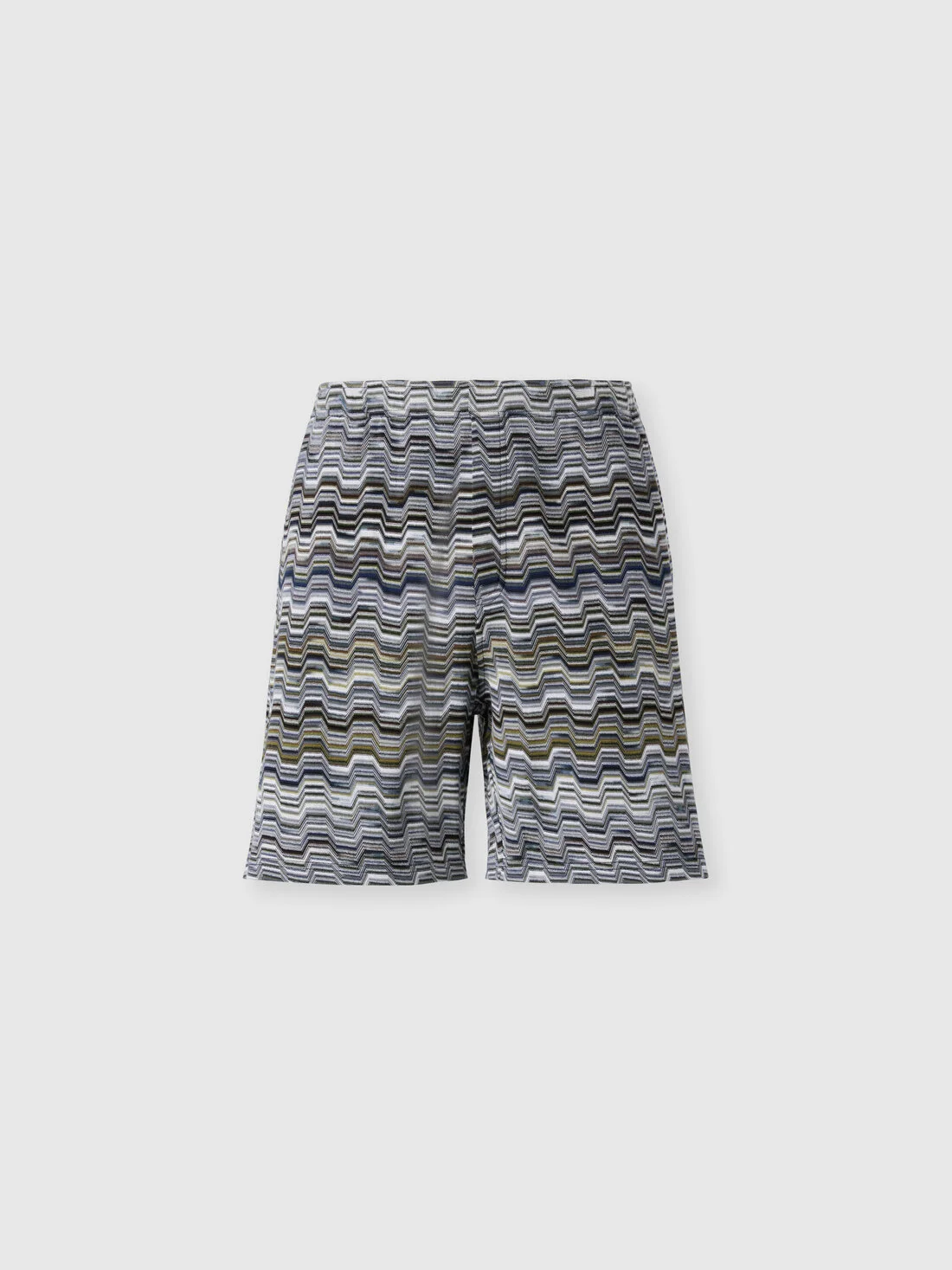 Cotton shorts with Raschel knit and Greek motif - 1