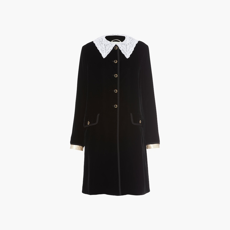 Single-breasted velvet coat 1