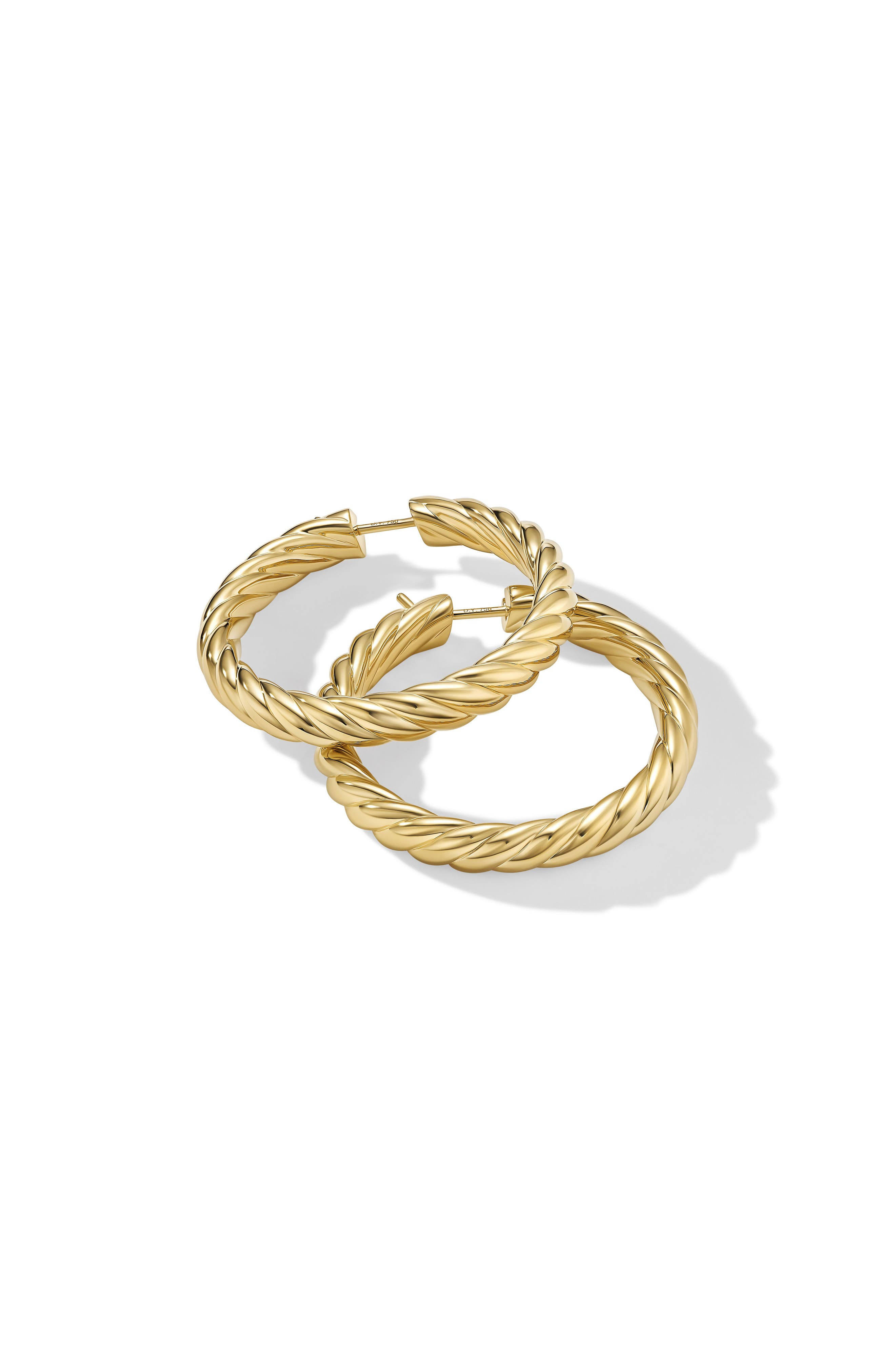 David Yurman Sculpted Cable Hoop Earring in 18K Yellow Gold at Nordstrom - 2