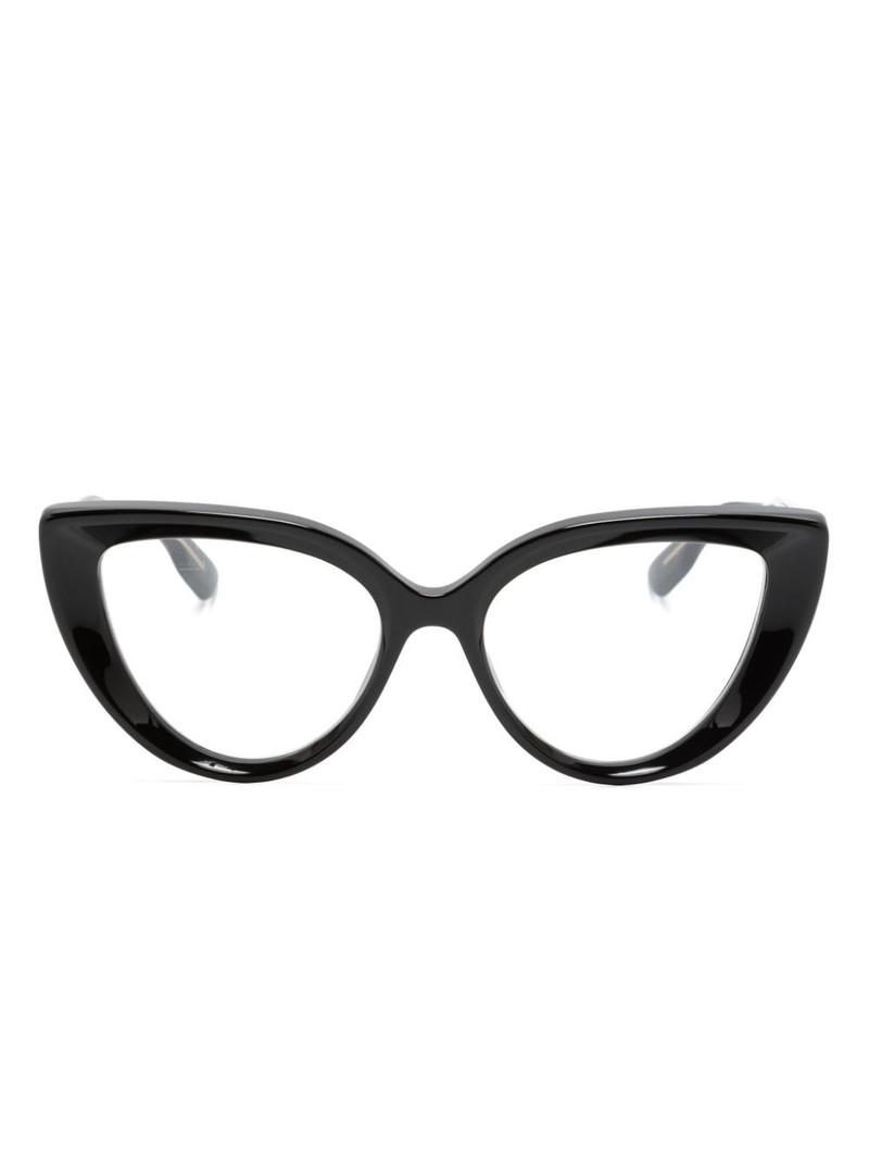 logo-engraved cat-eye glasses 1