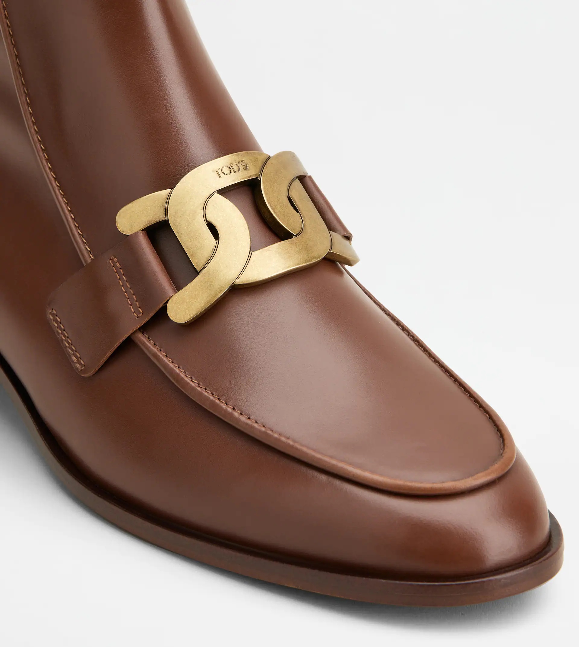 ANKLE BOOTS IN LEATHER - BROWN - 6