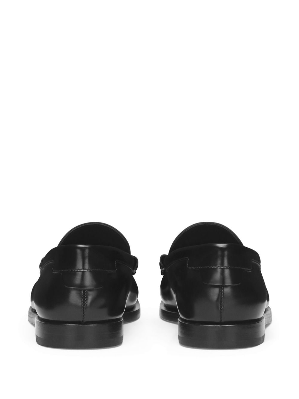 logo-plaque leather loafers - 3