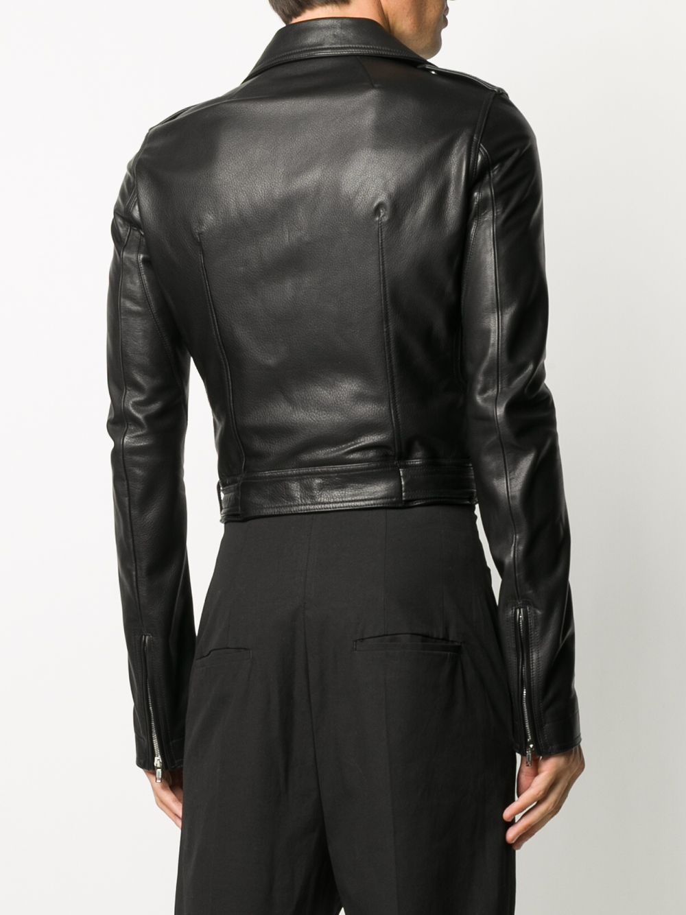 zipped biker jacket - 4