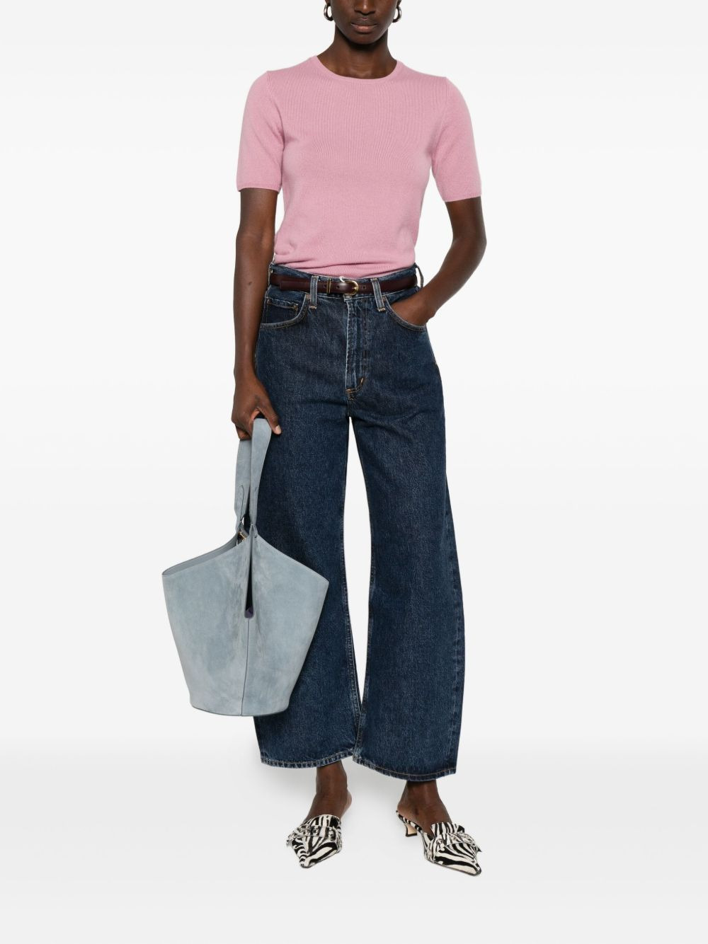 crew-neck cashmere T-shirt - 2