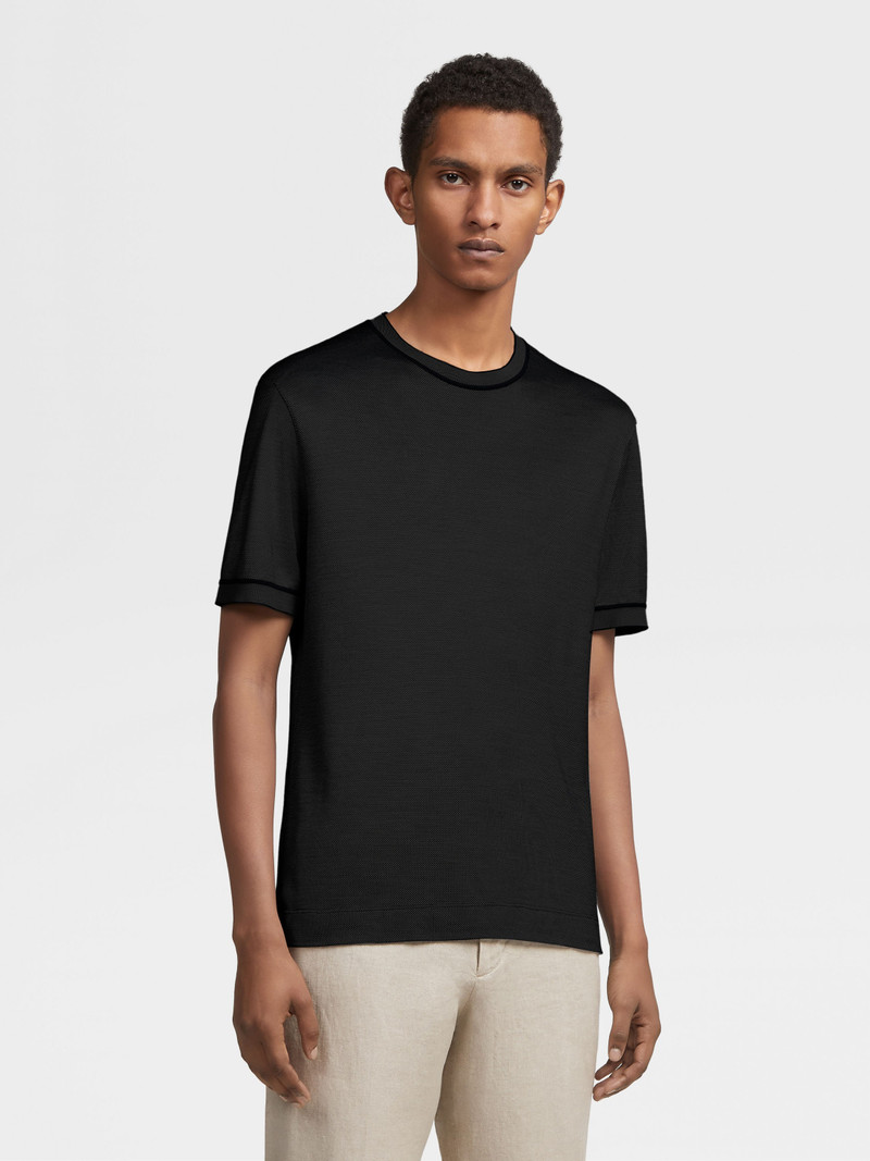 ZEGNA BLACK ZEGNA SILK T-SHIRT outlook
