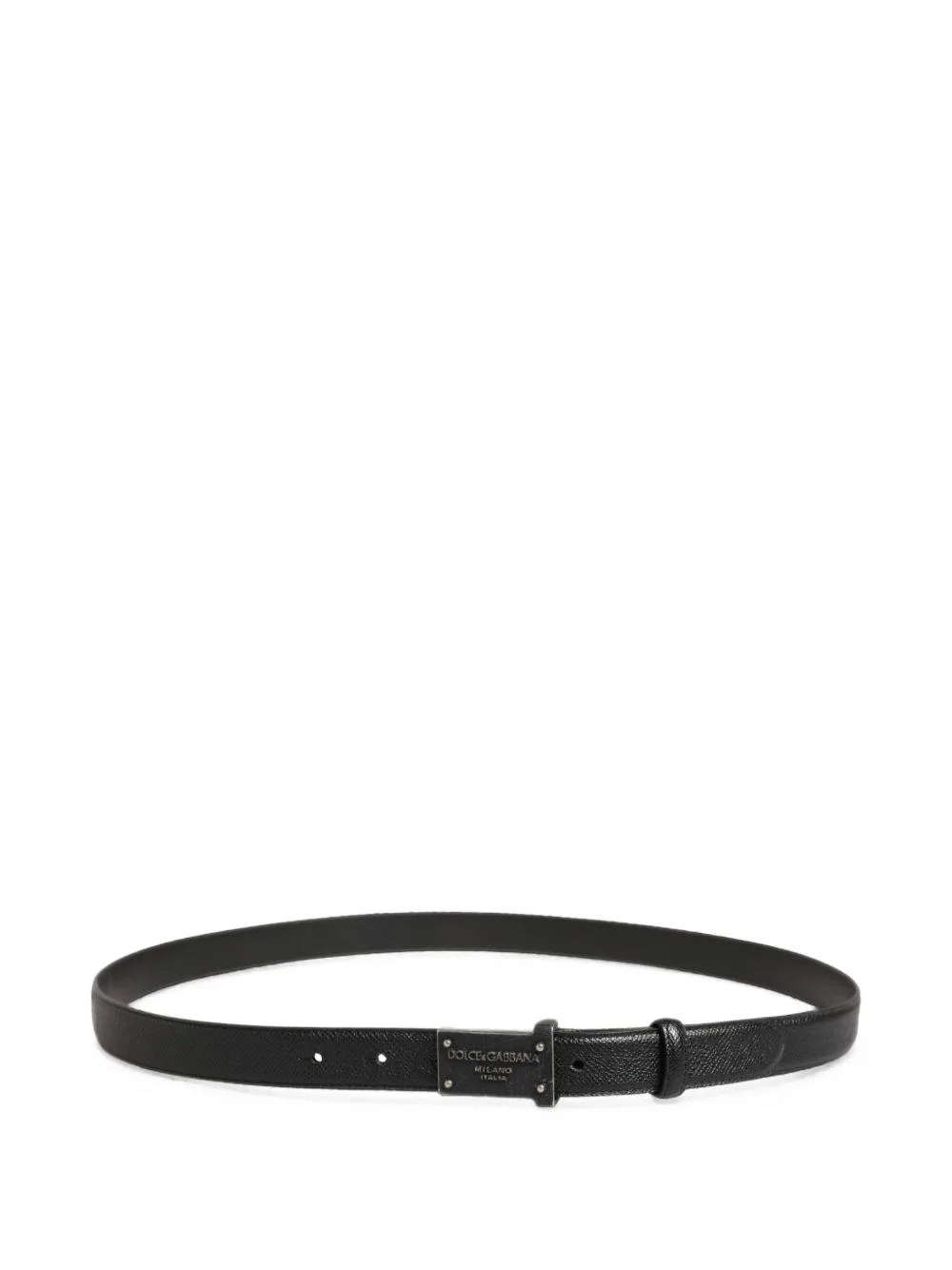 logo-plaque leather belt - 1