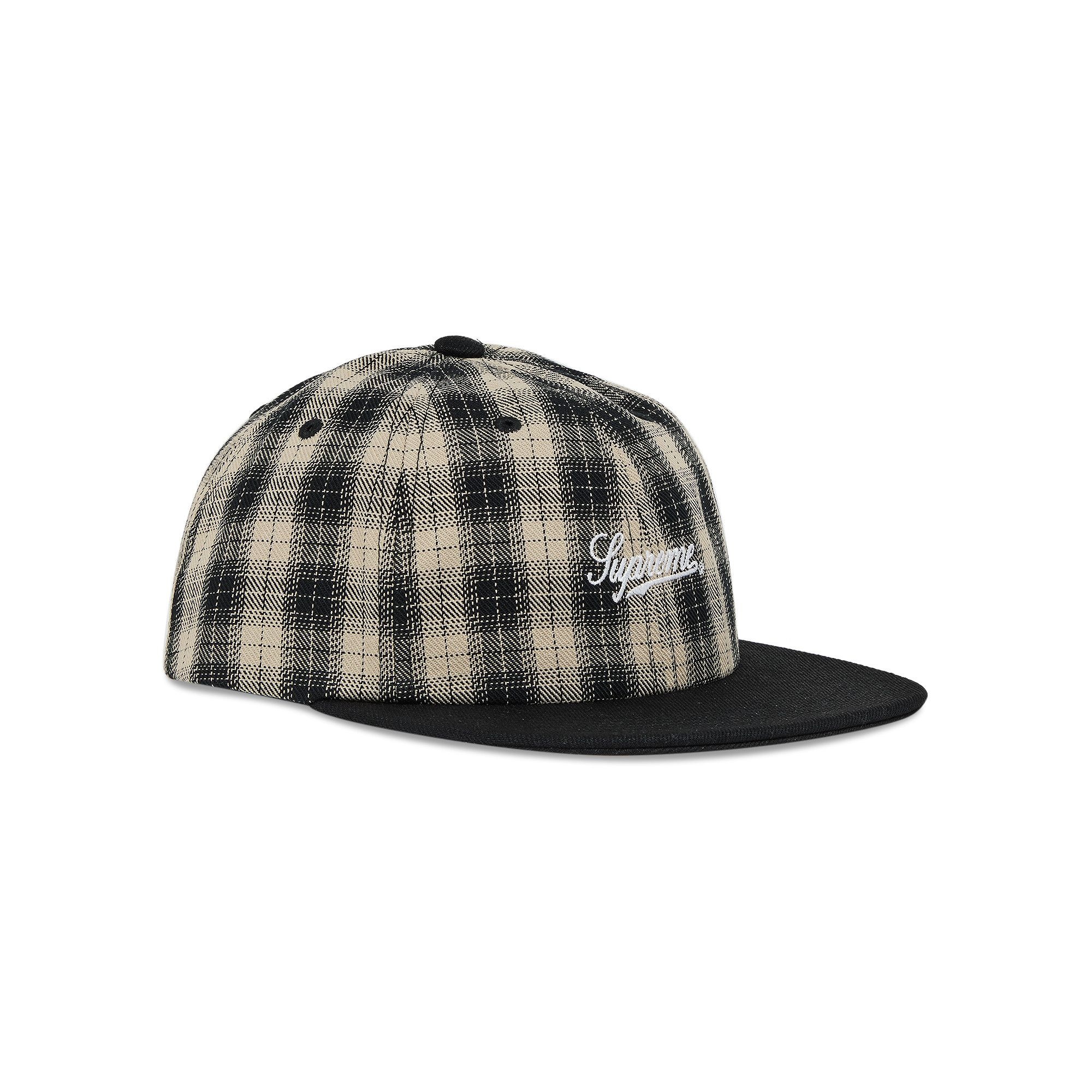 Supreme Script Logo 6-Panel 'Black Plaid' - 2