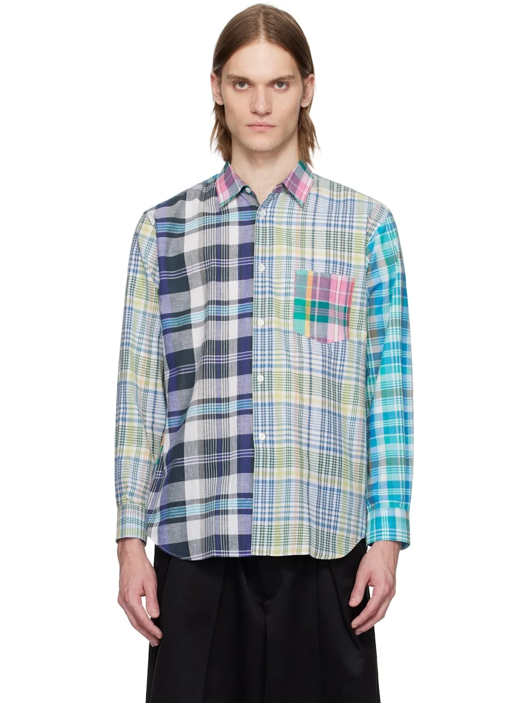 Multicolor Yarn Dyed Cotton Check Poplin Shirt - 1
