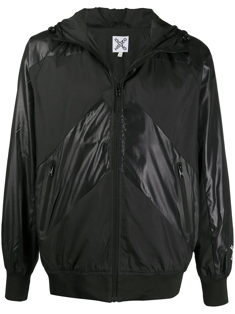 contrast panel hooded jacket - 1