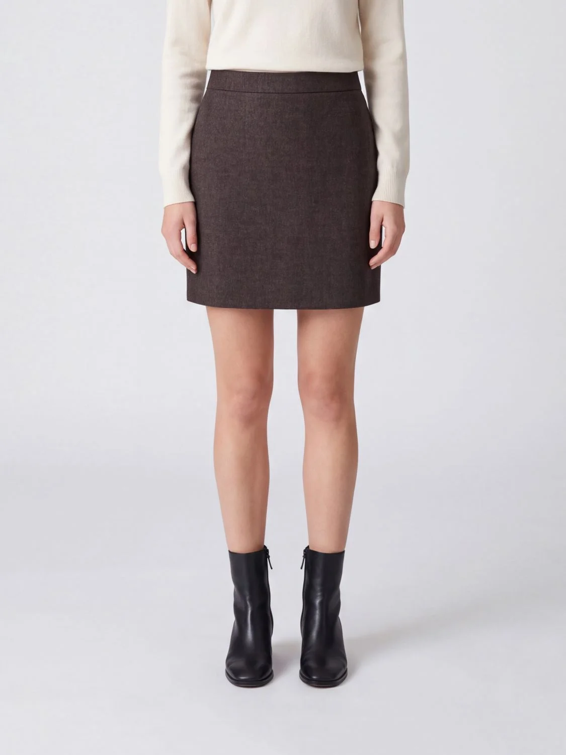 Max Mara Women High-Waisted Virgin Wool Pencil Mini Skirt Max Mara With Slim Fit - 1