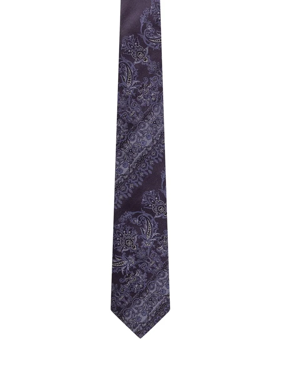 Etro Etro Silk Purple Tie With Lilac Paisley - 1
