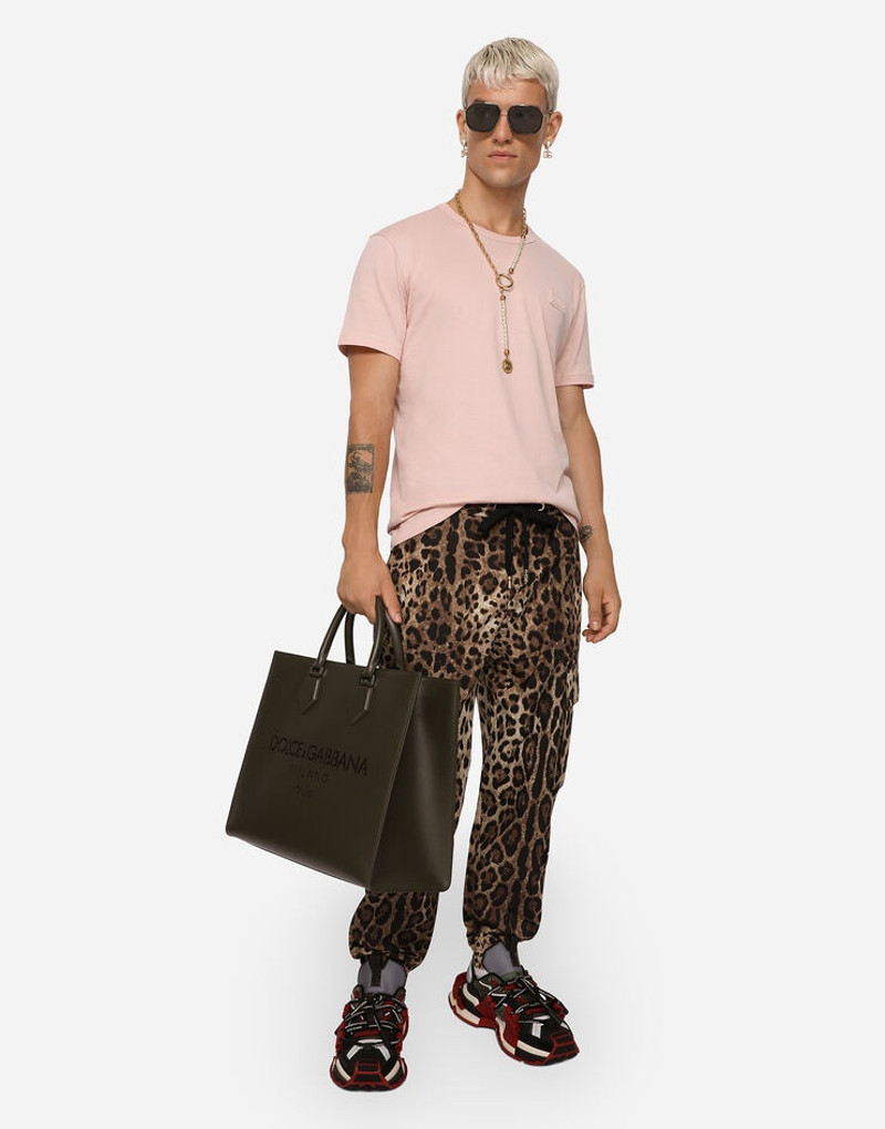 Cargo-style jogging pants with leopard print 5