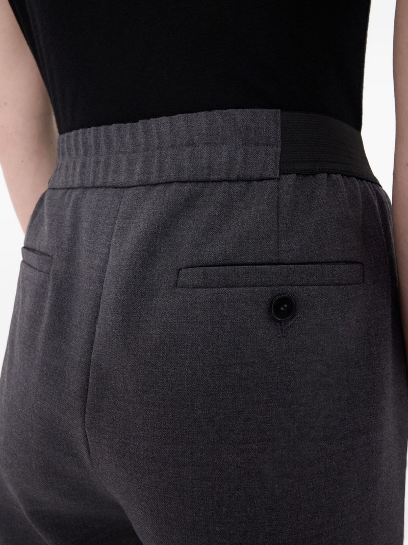 pleated elasticated-waist straight trousers 5