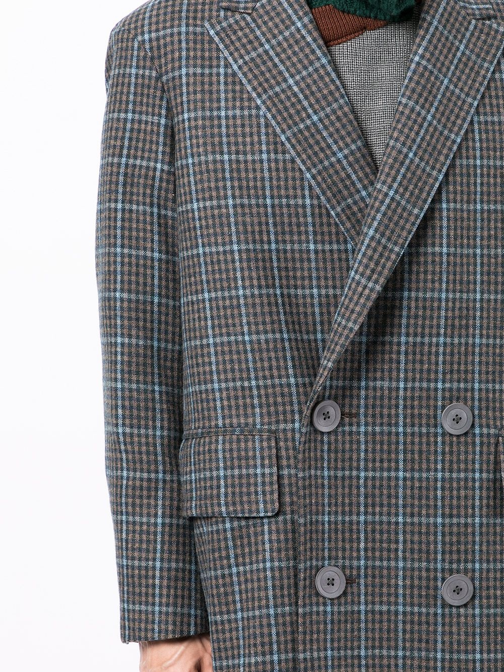 plaid-check pattern blazer - 5