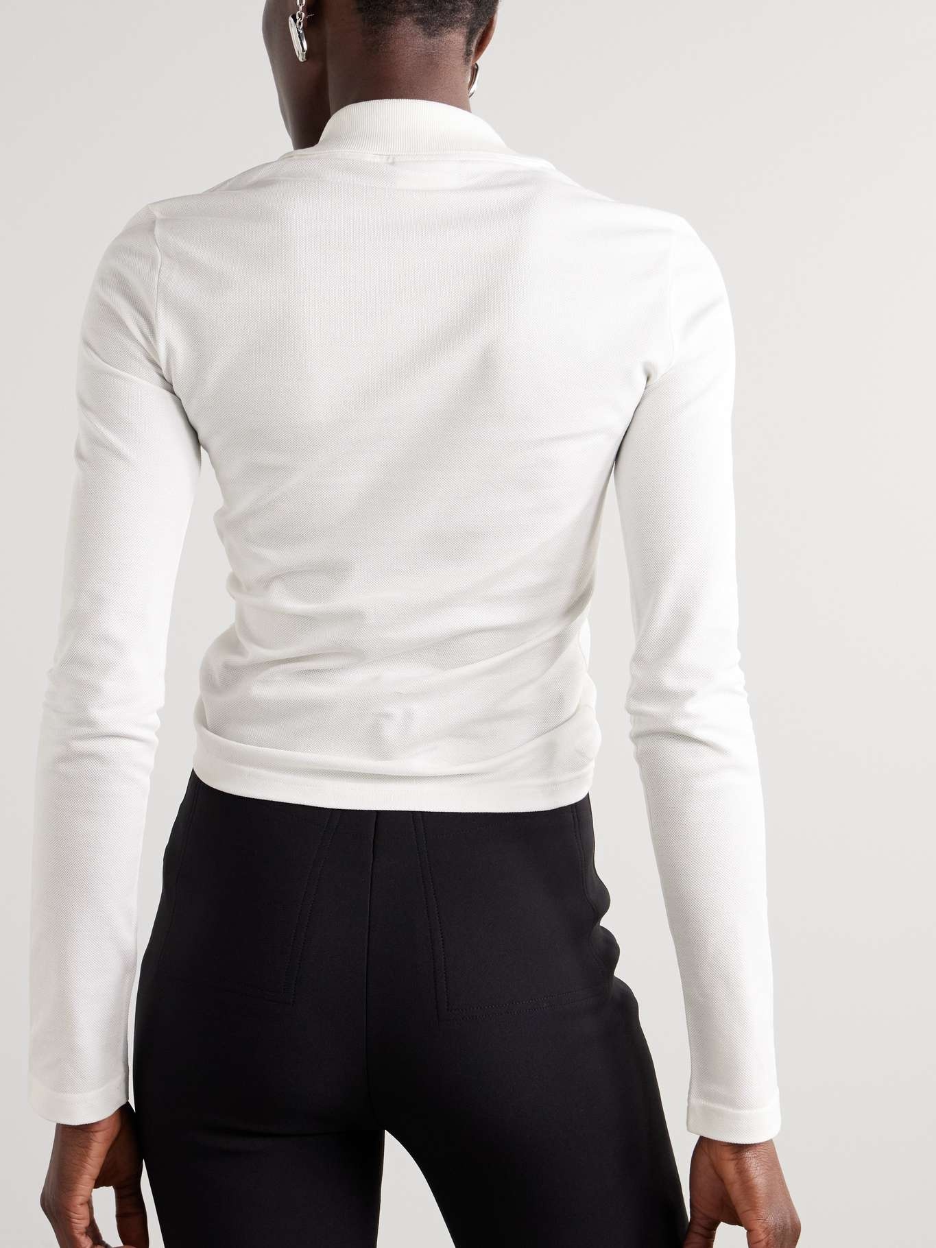 Twisted-front cotton-piqué polo top White - 3