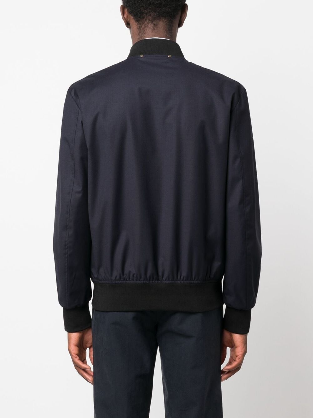 zip-up wool bomber jacket - 4