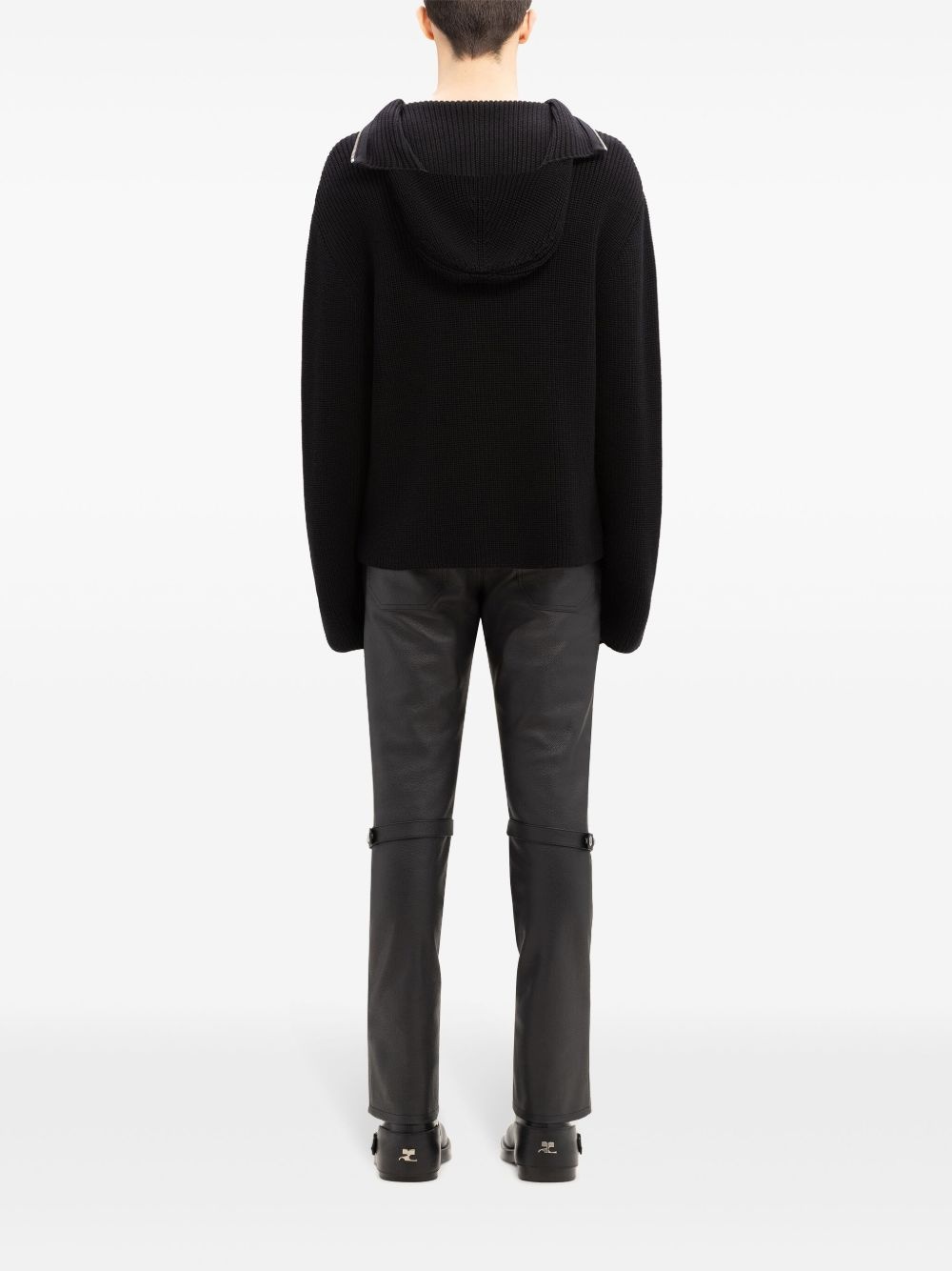 ribbed wool hooded sweater - 5