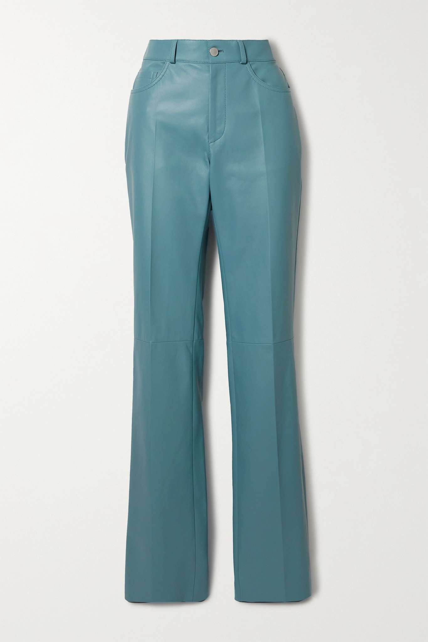 Leather straight-leg pants - 1