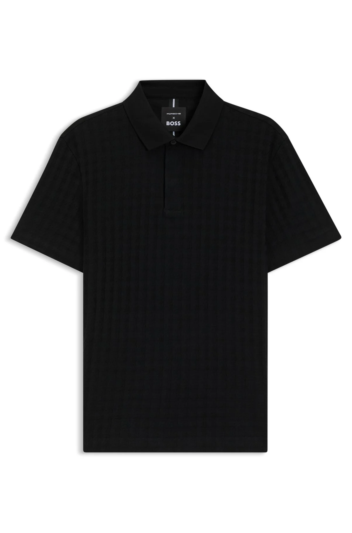PORSCHE X BOSS POLO SHIRT IN HOUNDSTOOTH-JACQUARD MERCERIZED COTTON - 1