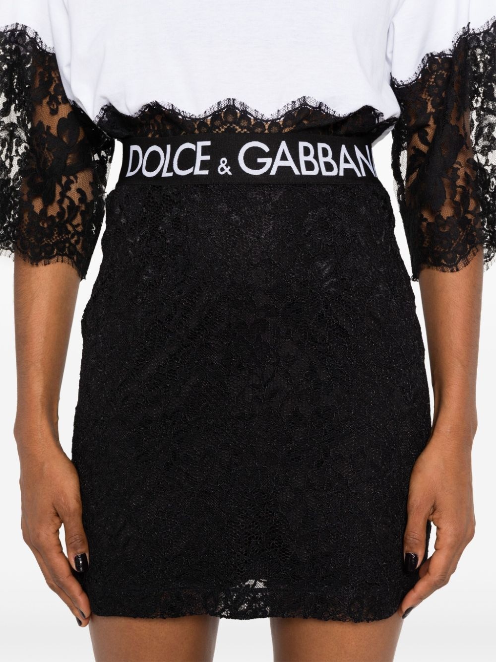 floral-lace mini skirt - 5