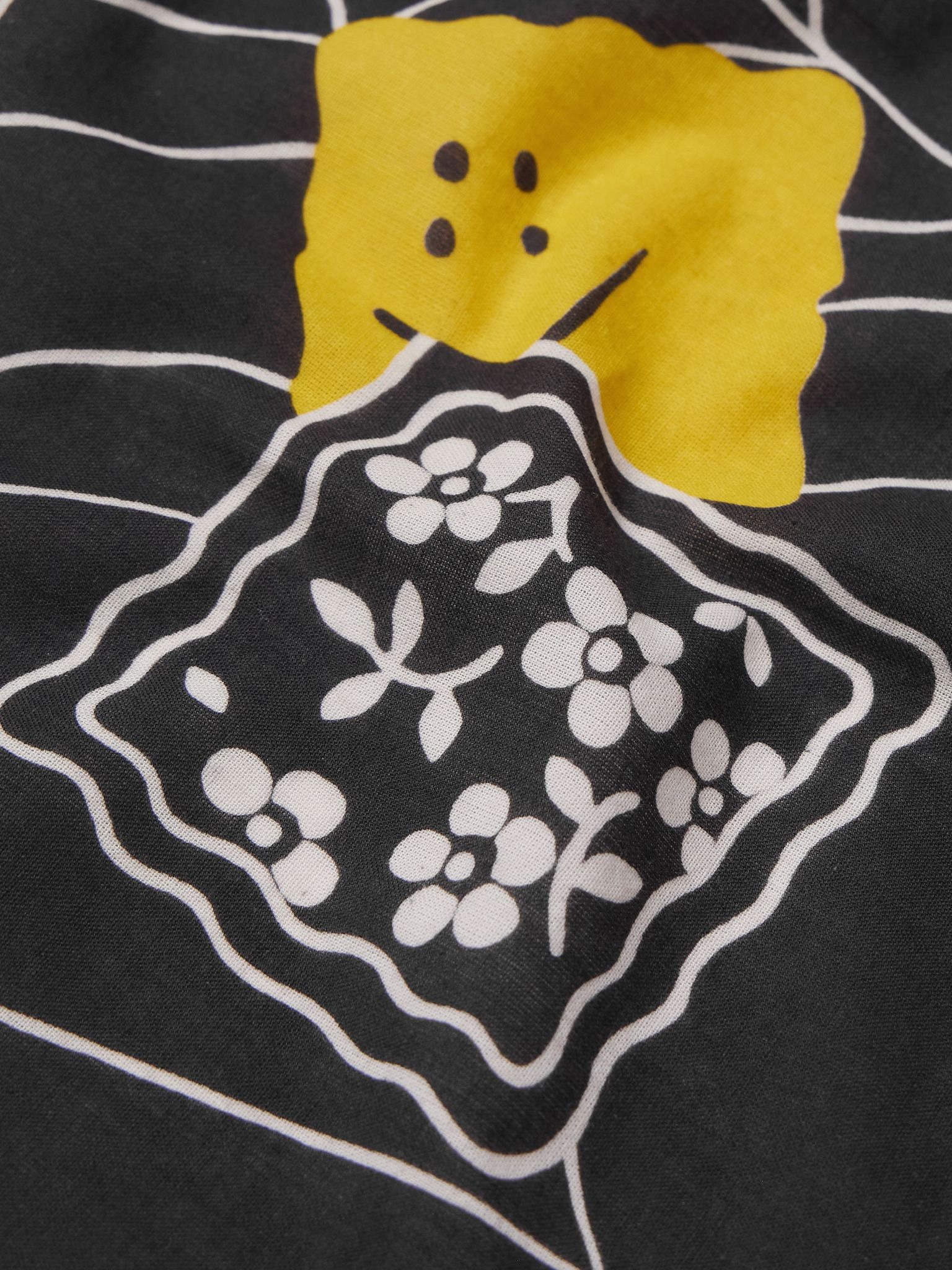 Fastcolor Printed Selvedge Cotton-Voile Bandana Black - 3